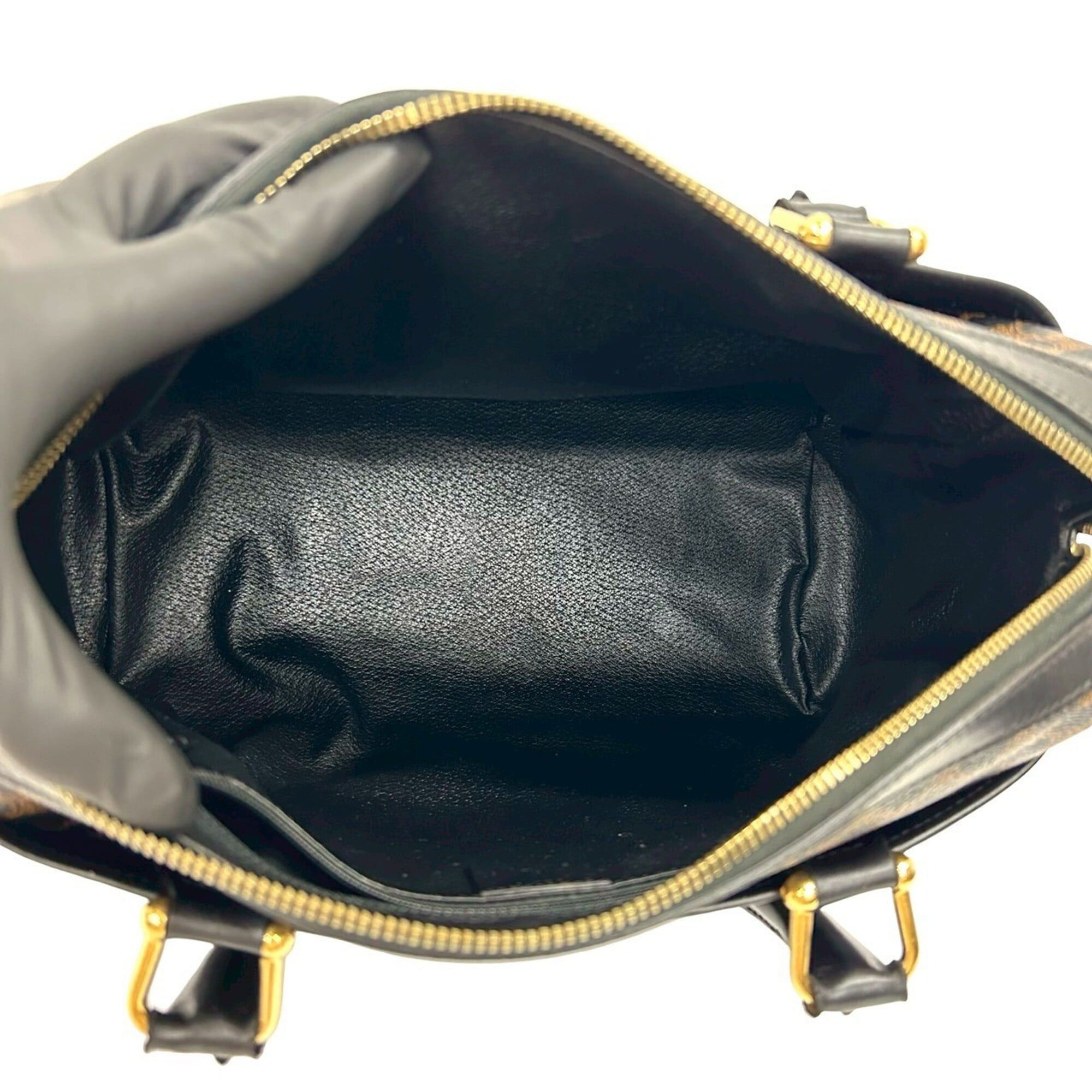 Celine CELINE Vintage Macadam Blazon Triomphe Pattern Leather Handbag Mini Boston Bag Black 81947 Size ONE SIZE - 9 Thumbnail
