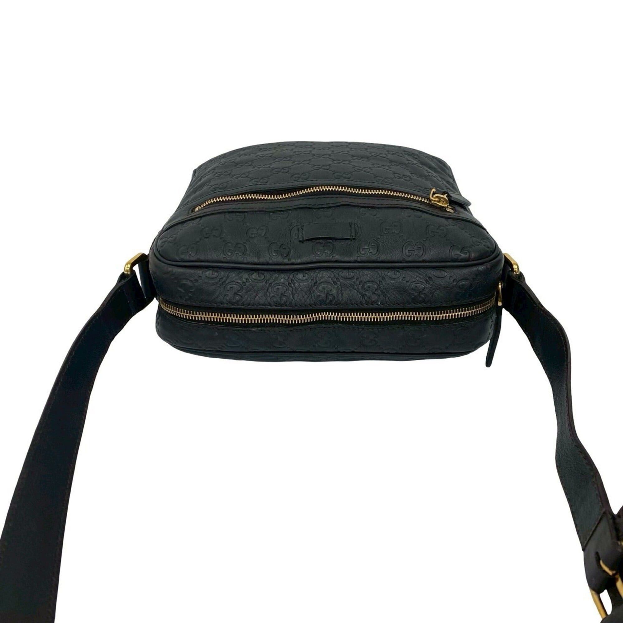 Gucci GUCCI Guccissima GG all-over print logo hardware leather genuine shoulder bag pochette sacoche dark brown 00191 Size ONE SIZE - 4 Thumbnail