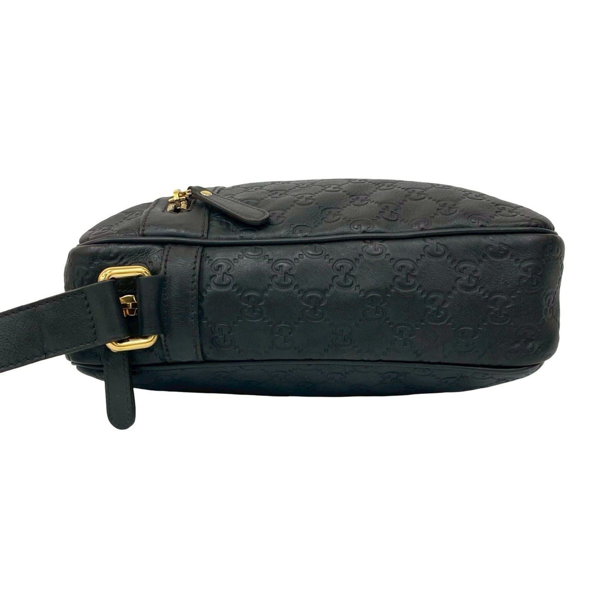 Gucci GUCCI Guccissima GG all-over print logo hardware leather genuine shoulder bag pochette sacoche dark brown 00191 Size ONE SIZE - 5 Thumbnail
