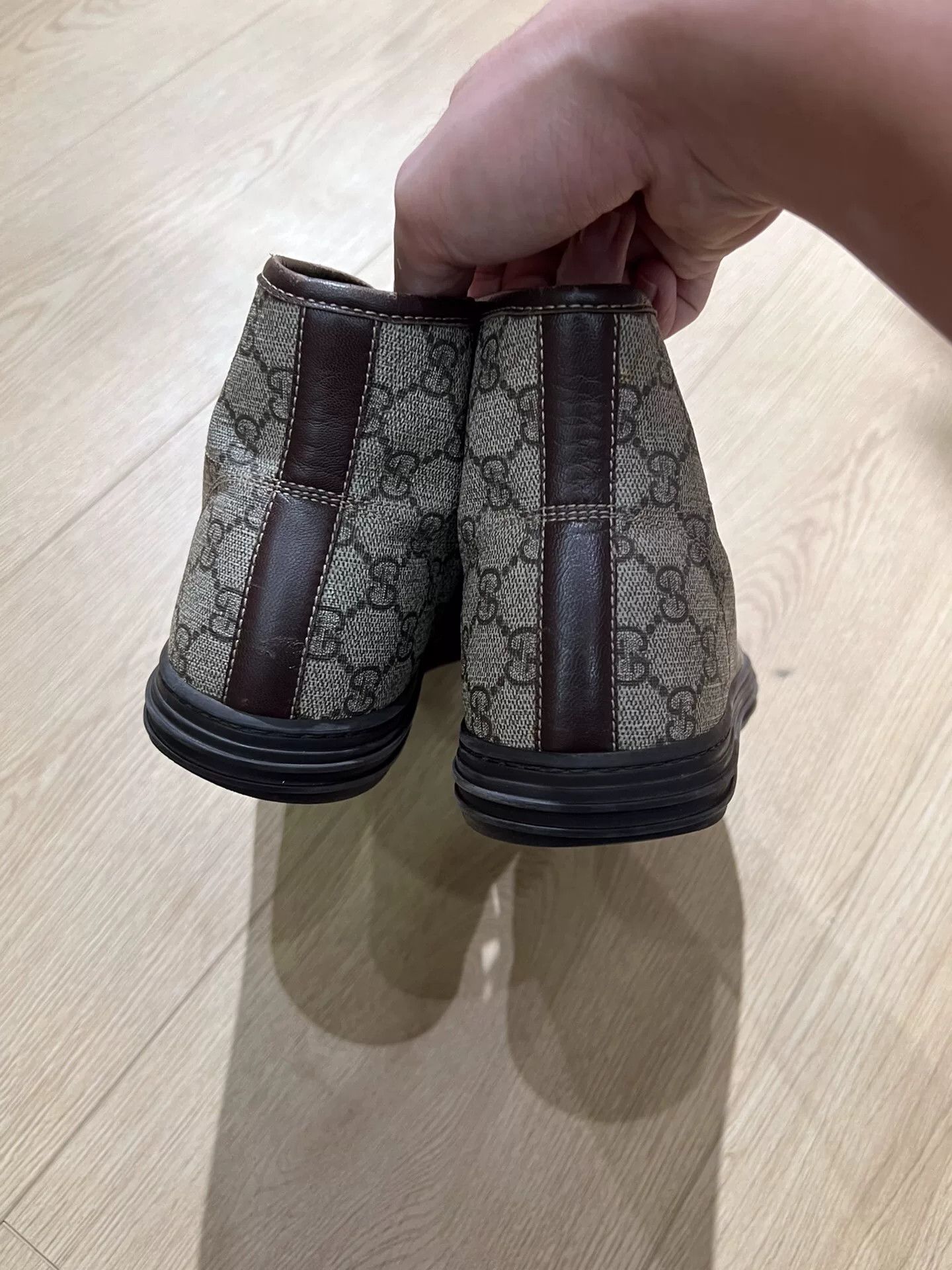 Gucci Gucci Brown Hitop Sneakers 6 Men Size US 6 / EU 39 - 4 Thumbnail