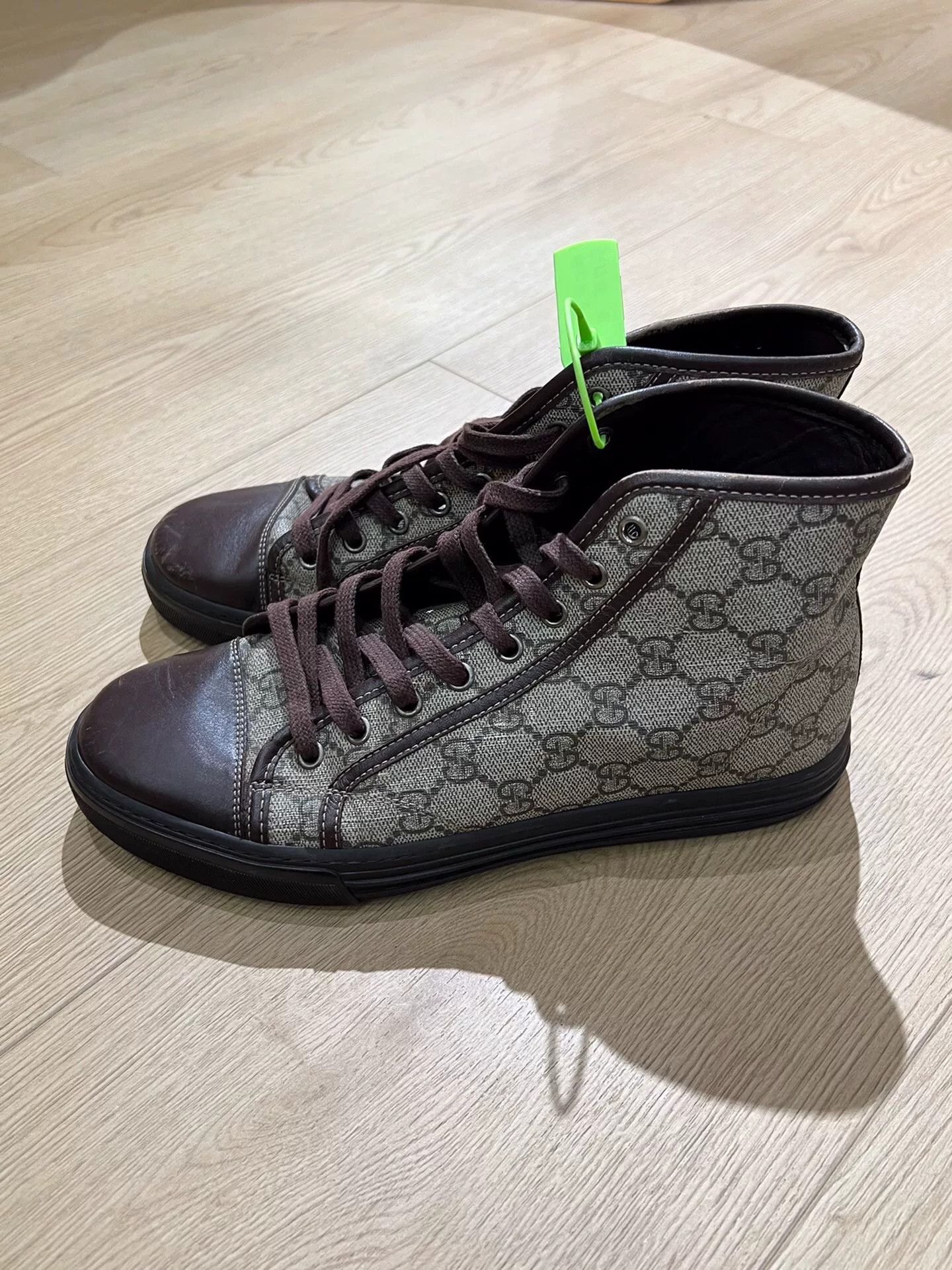 Gucci Gucci Brown Hitop Sneakers 6 Men Size US 6 / EU 39 - 3 Thumbnail