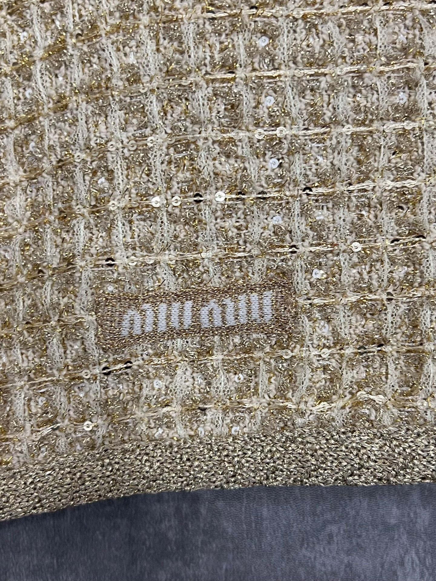 Miu Miu Miu Miu Knit Gold T-Shirt M Women Size M / US 6-8 / IT 42-44 - 4 Thumbnail