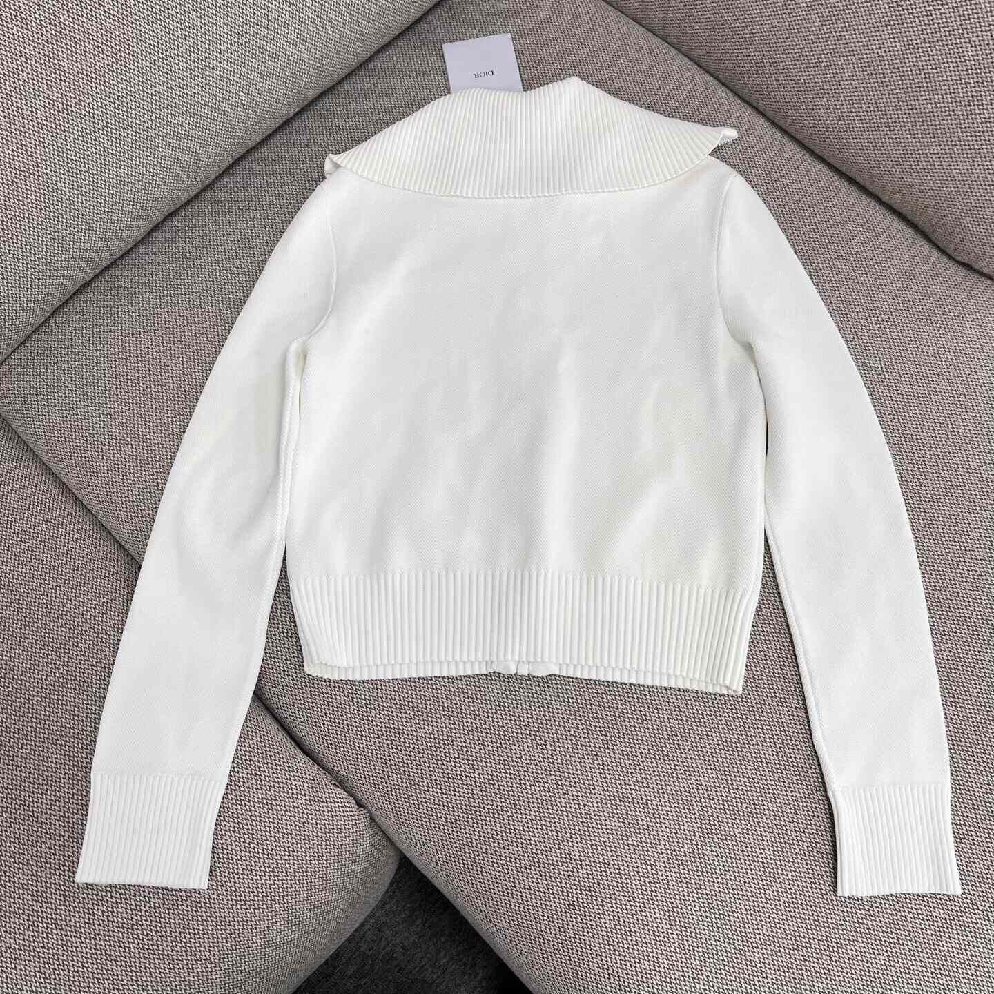 Dior Dior Retro Embroidered White Sweater S Women Size S / US 4 / IT 40 - 2 Thumbnail