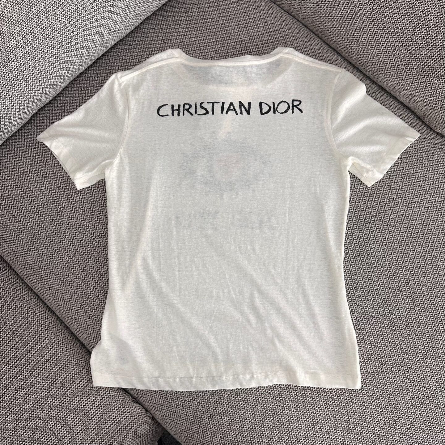 Dior Dior Printed Graphic White T-Shirt S Women Size S / US 4 / IT 40 - 2 Thumbnail