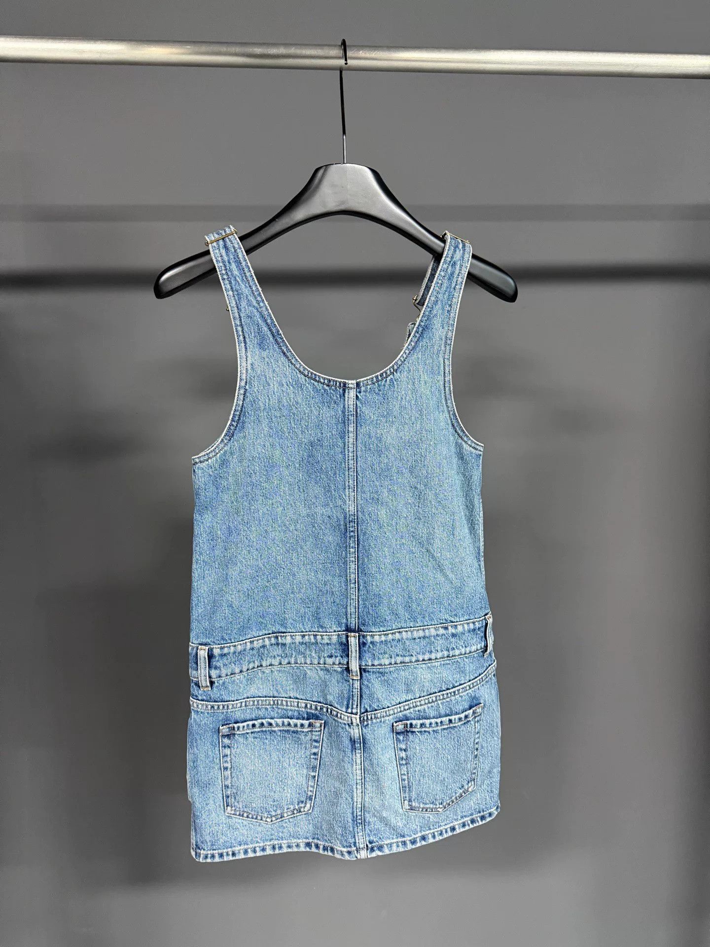 Miu Miu Miu Miu Denim Blue Dress 36 Women Size S / US 4 / IT 40 - 2 Thumbnail