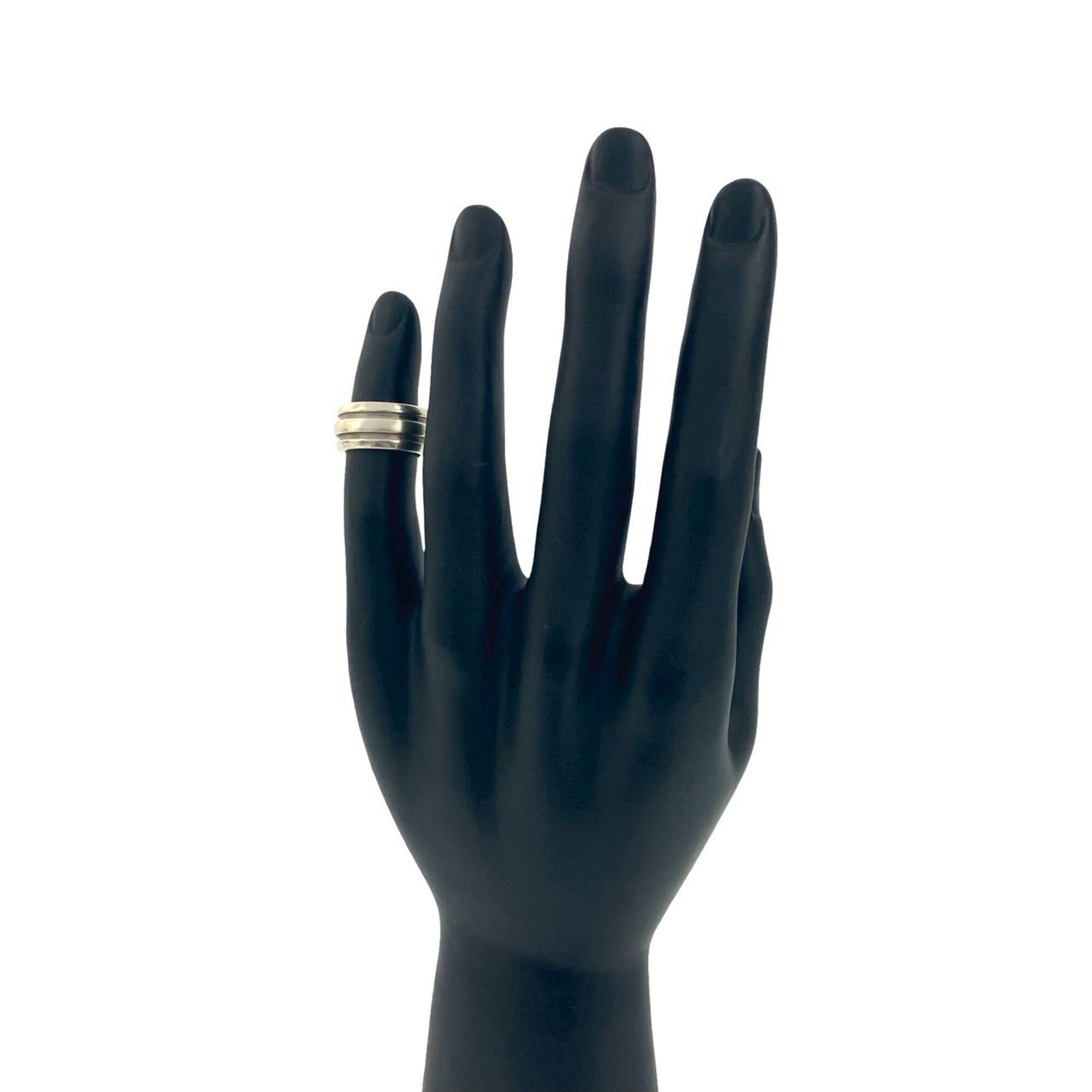 Tiffany & Co. TIFFANY&Co. Tiffany Grooved Double Line Ring, Sterling Silver 925, Women's Jewelry, Size ONE SIZE - 2 Thumbnail