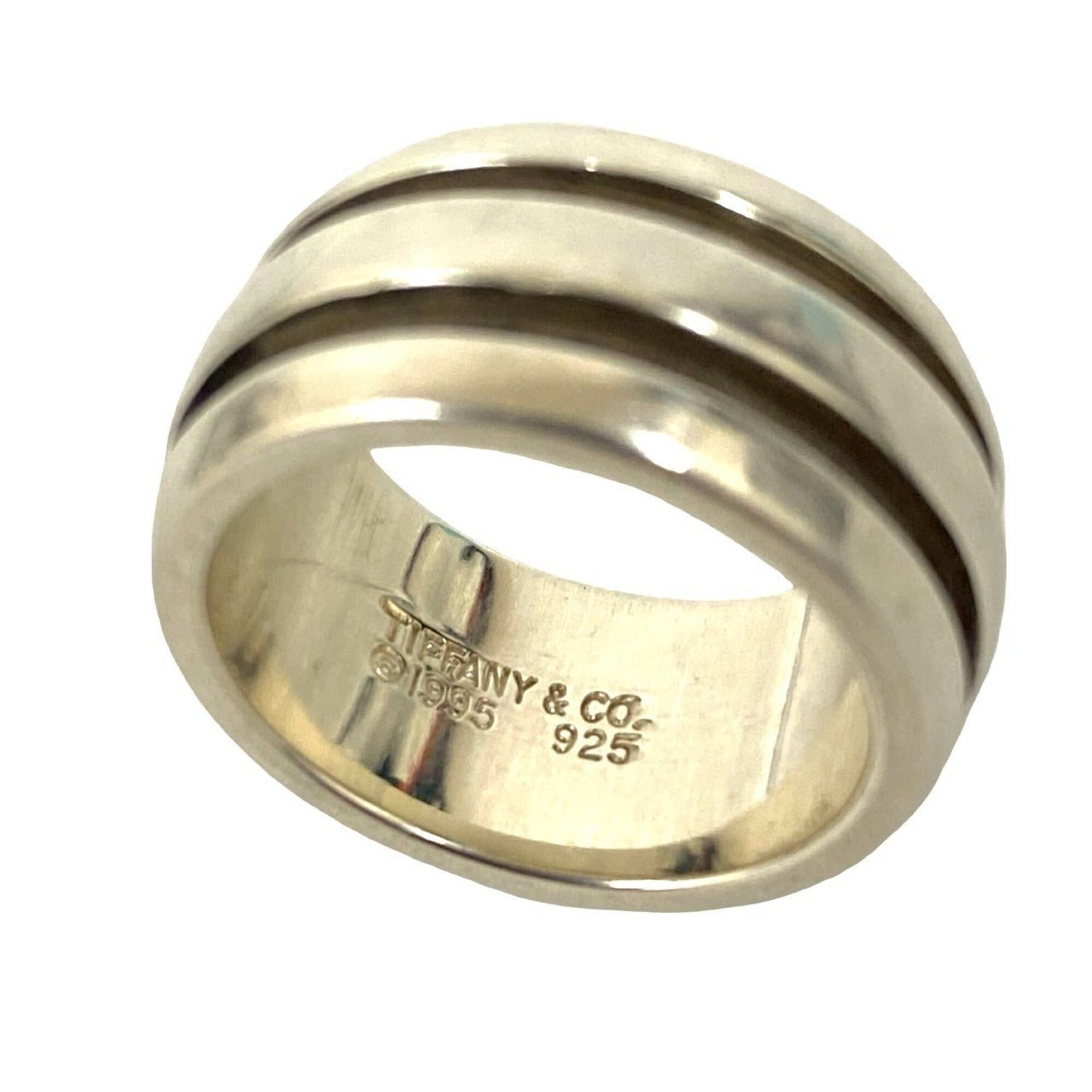 Tiffany & Co. TIFFANY&Co. Tiffany Grooved Double Line Ring, Sterling Silver 925, Women's Jewelry, Size ONE SIZE - 3 Thumbnail
