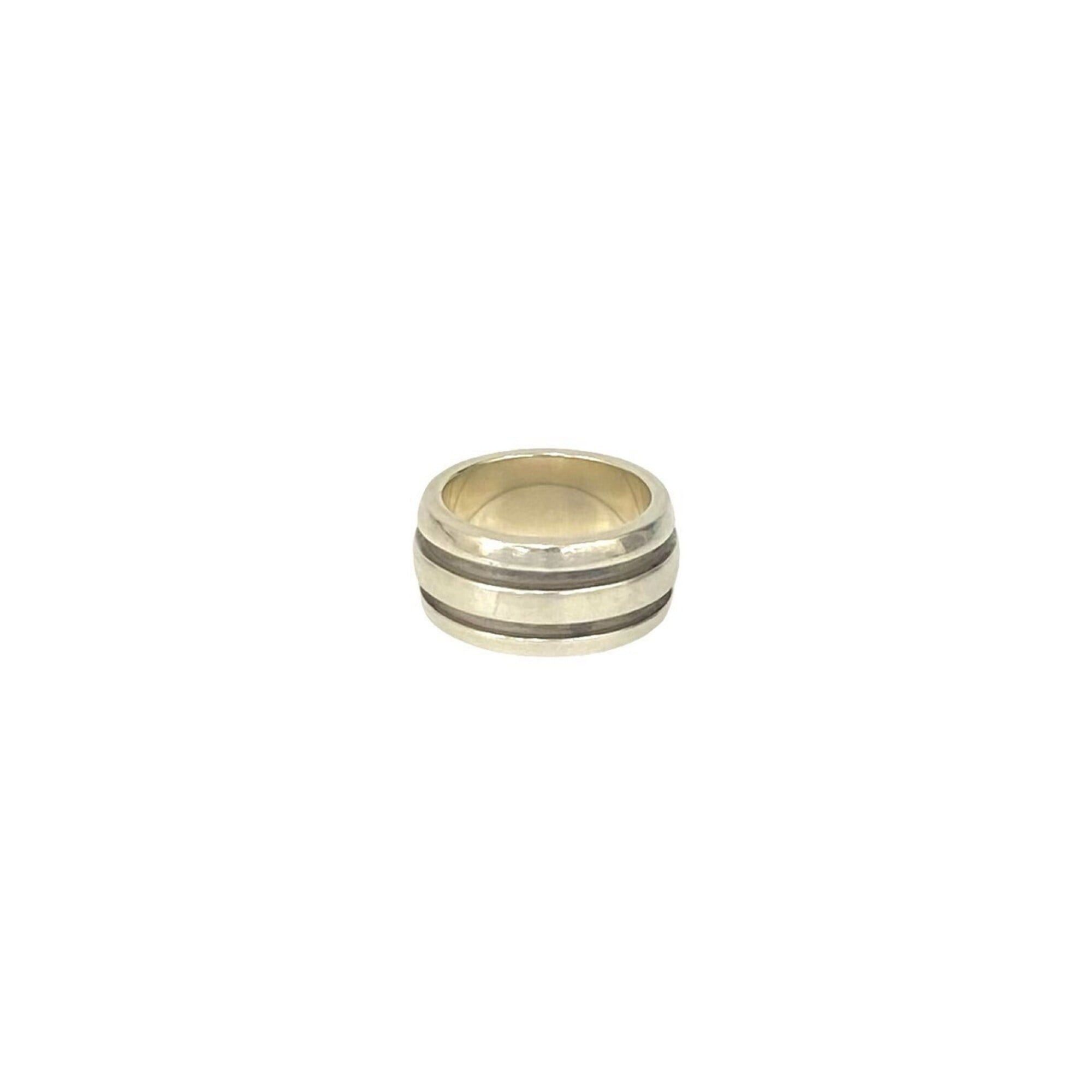 Tiffany & Co. TIFFANY&Co. Tiffany Grooved Double Line Ring, Sterling Silver 925, Women's Jewelry, Size ONE SIZE - 5 Thumbnail