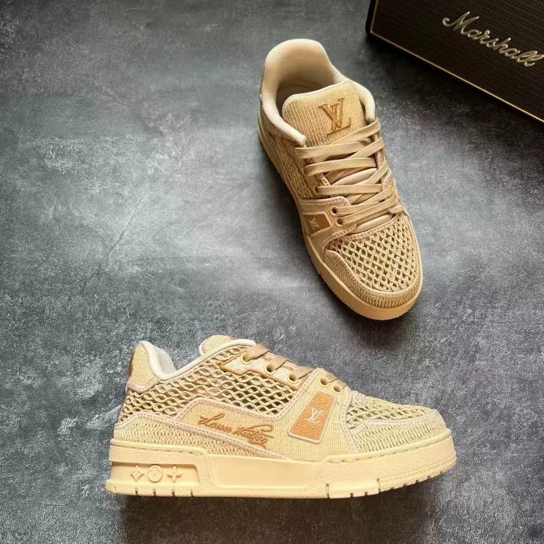 Louis Vuitton Louis Vuitton Training Beige Lowtop Sneakers 37 Women Size US 6.5 / IT 36.5 - 5 Thumbnail