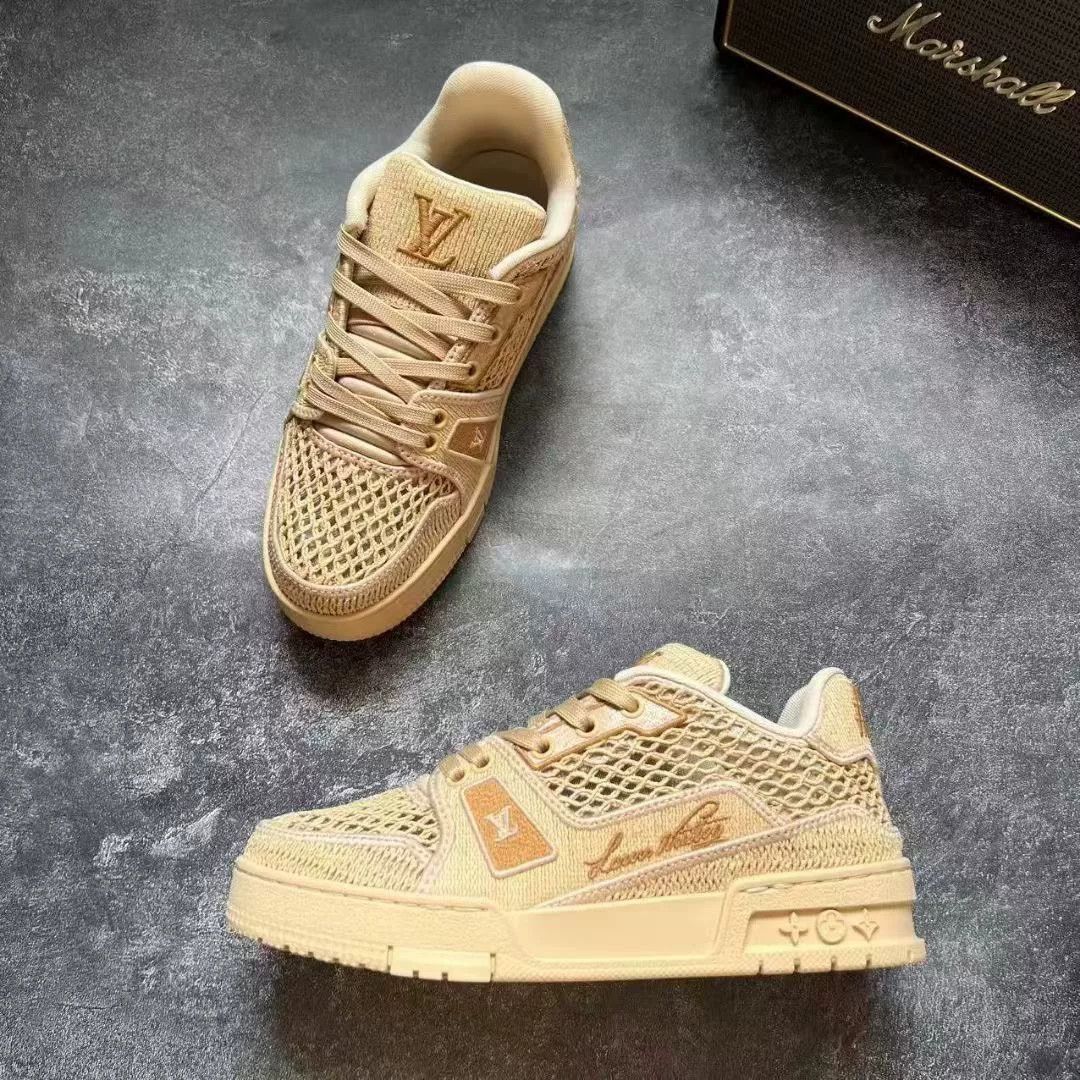 Louis Vuitton Louis Vuitton Training Beige Lowtop Sneakers 37 Women Size US 6.5 / IT 36.5 - 4 Thumbnail