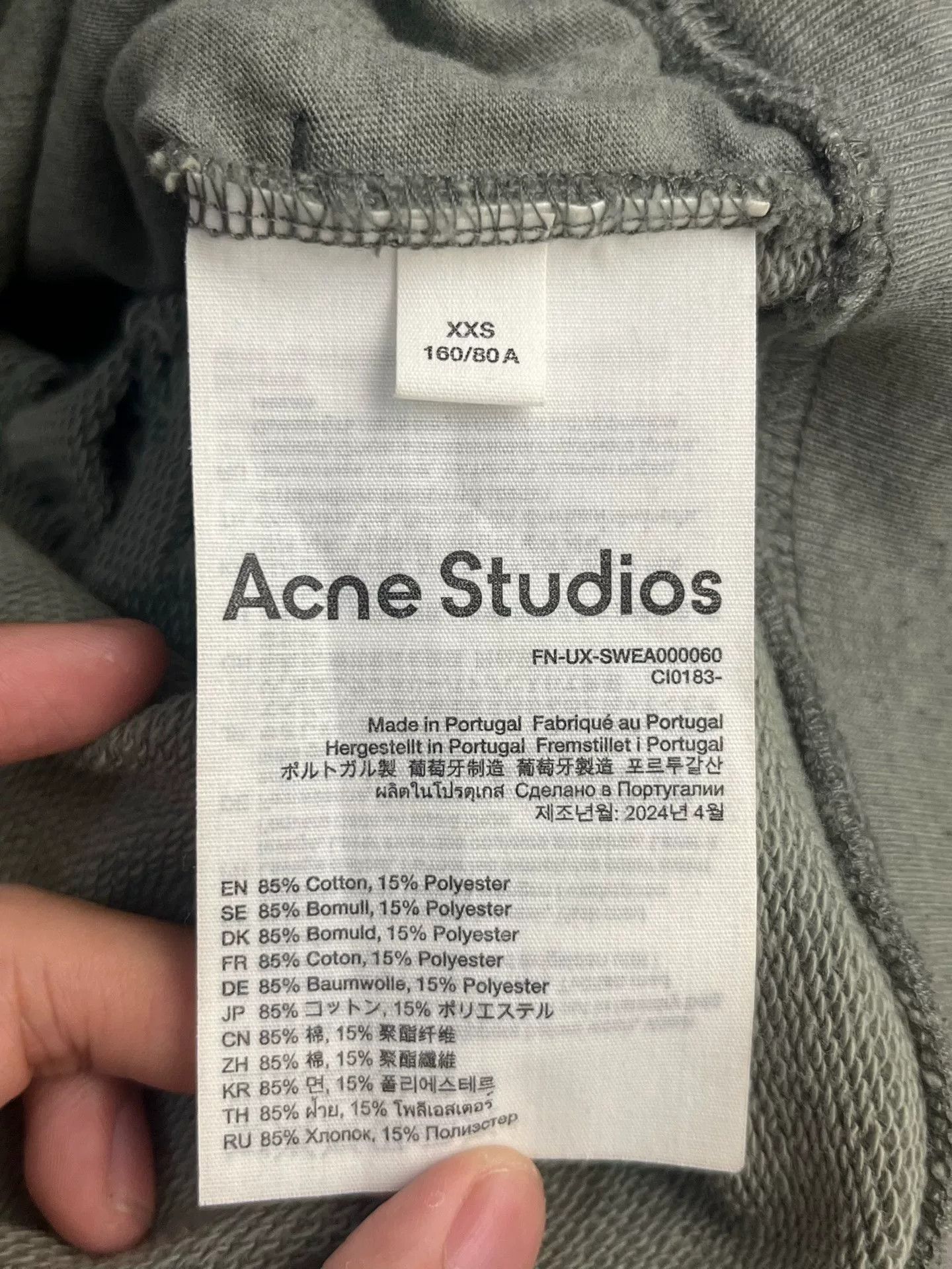 Acne Studios Acne Studios Distressed Green Hoodie XXS Women Size XXS / US 00 / IT 34 - 4 Thumbnail