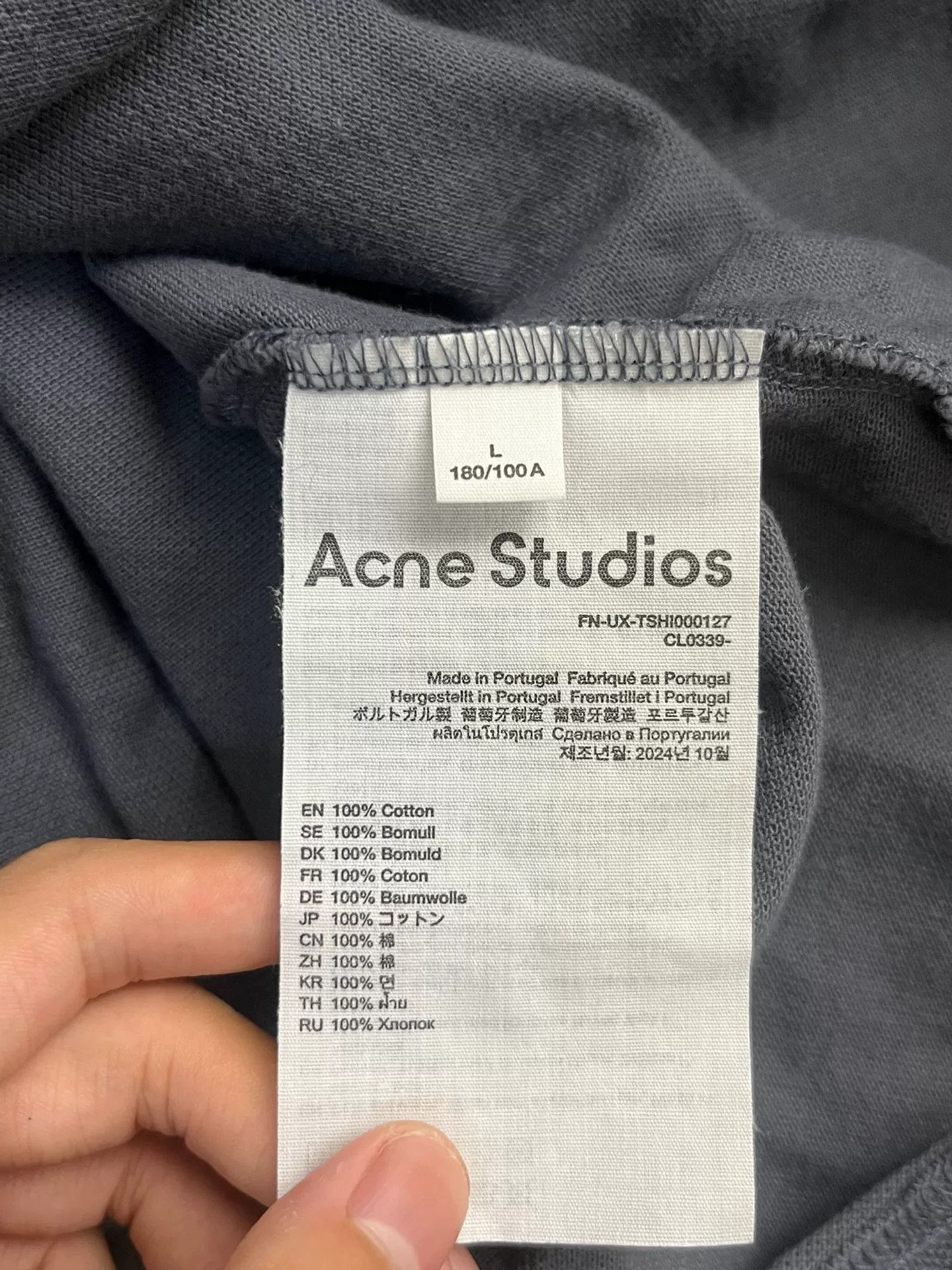 Acne Studios Acne Studios Embroidered Oversized Gray T-Shirt L Men Size US L / EU 52-54 / 3 - 3 Thumbnail