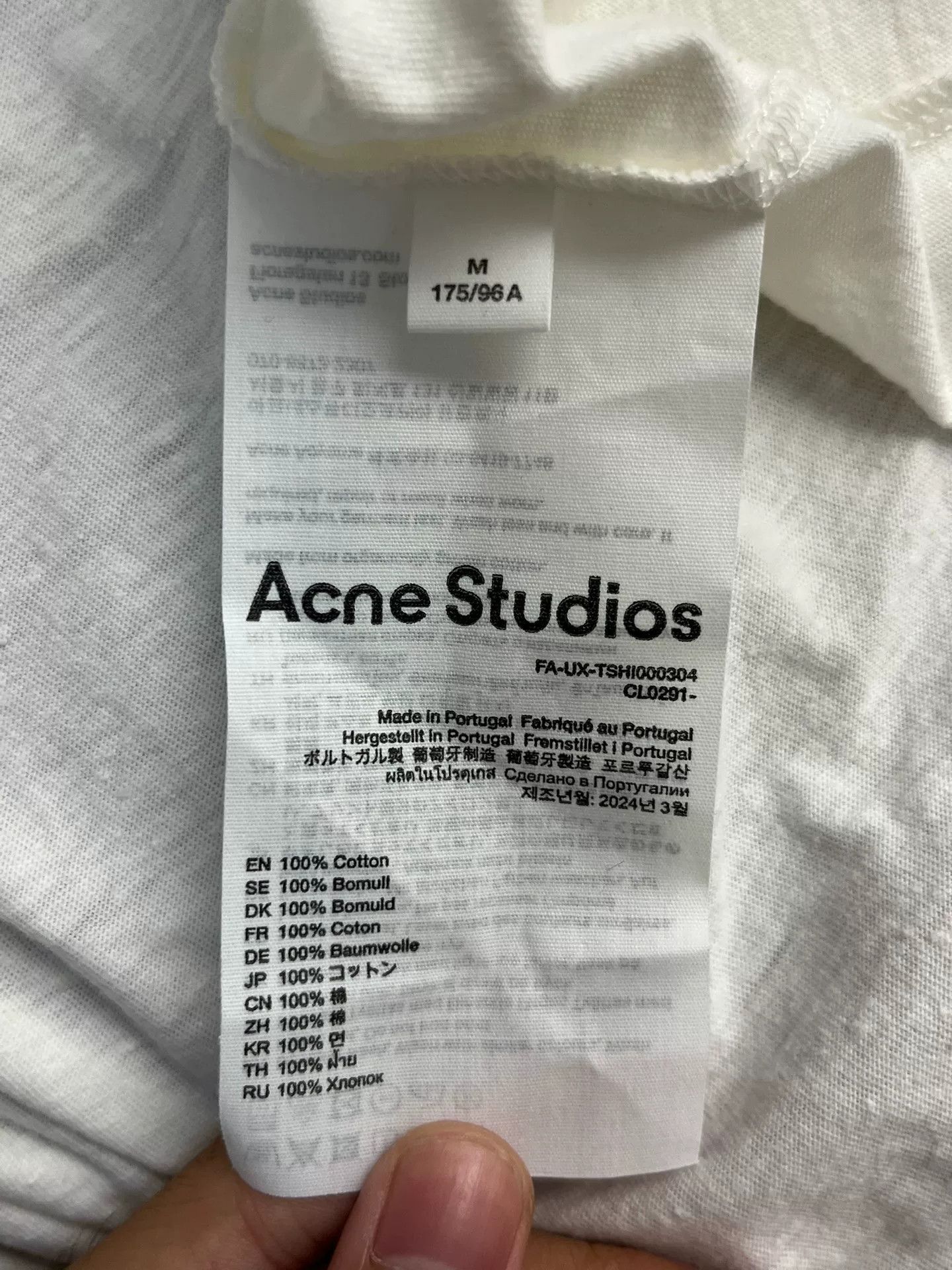 Acne Studios Acne Studios Printed White T-Shirt M Men Size US M / EU 48-50 / 2 - 3 Thumbnail