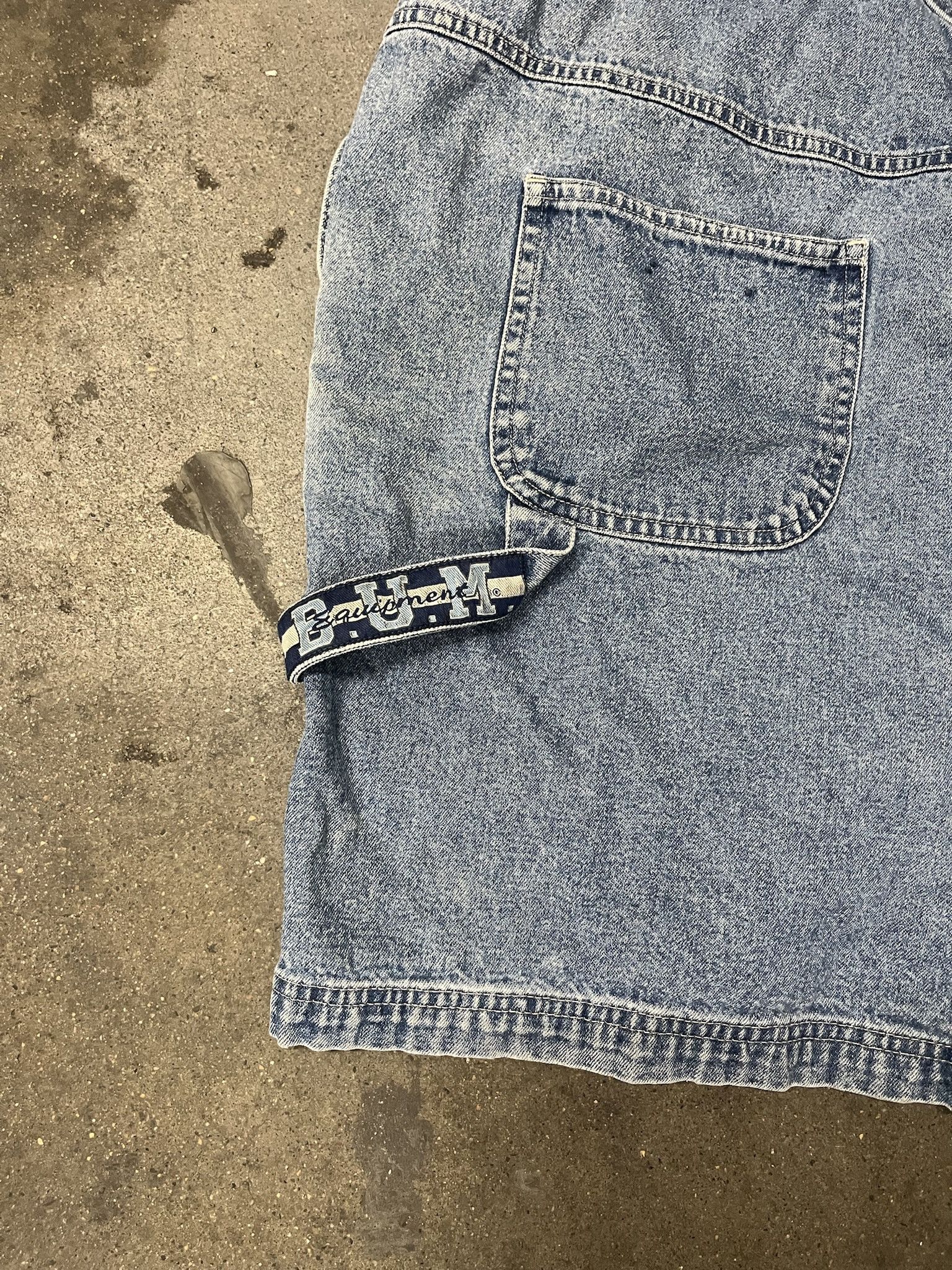Other × Vintage Vintage 1990s BUM Equipment Denim Overall Shorts Size XL Size US 38 / EU 54 - 5 Thumbnail