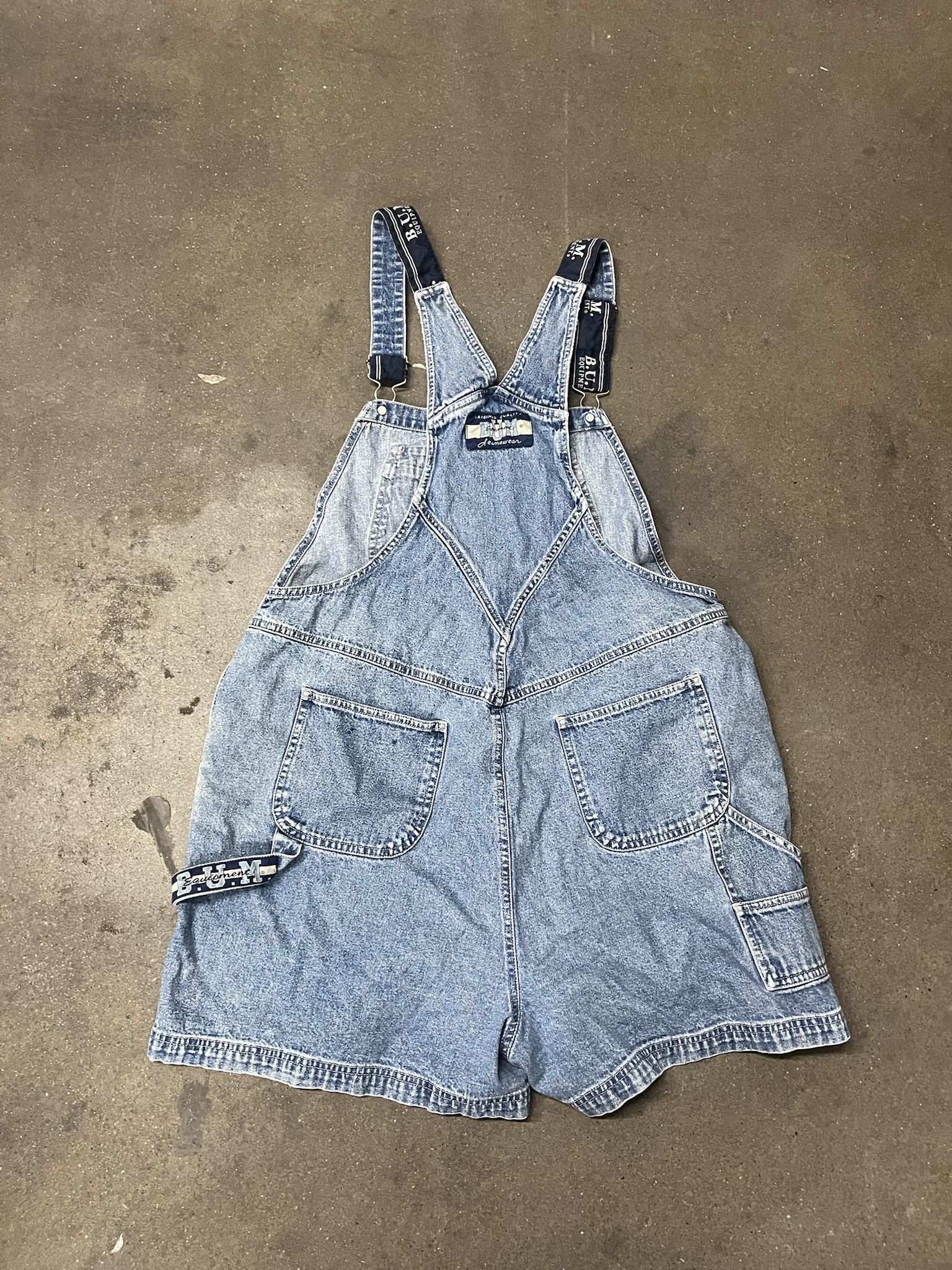 Other × Vintage Vintage 1990s BUM Equipment Denim Overall Shorts Size XL Size US 38 / EU 54 - 4 Thumbnail