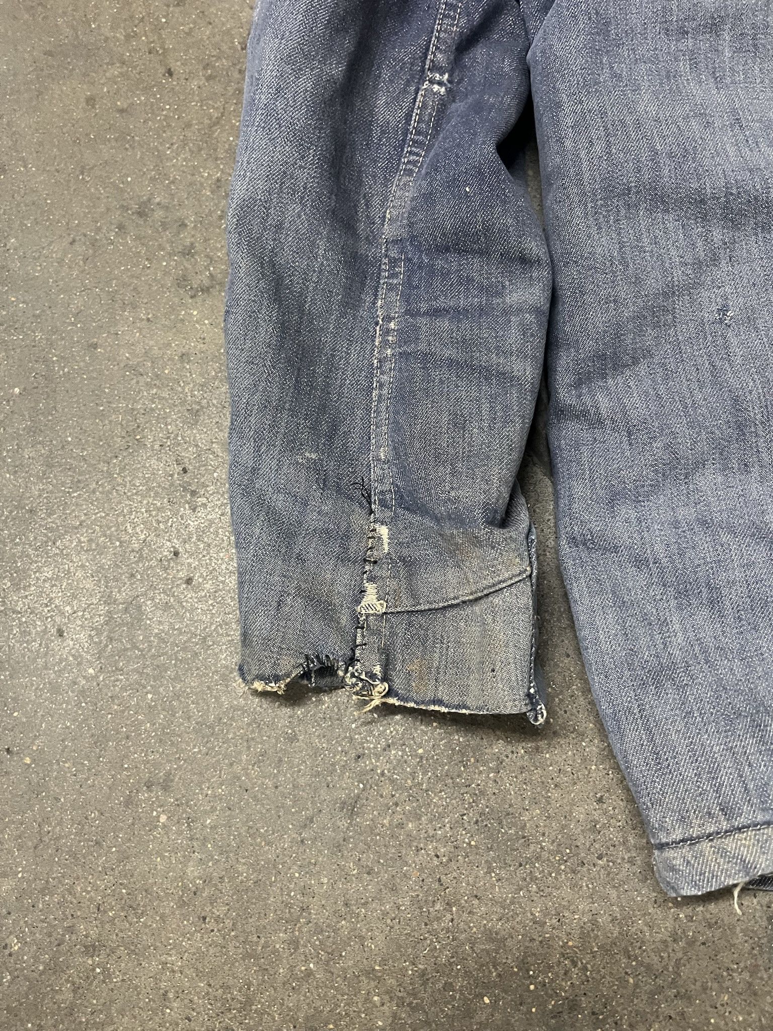 Sears × Vintage Vintage Sears Roebuck 1970s Sherpa Lined Denim Trucker Jacket Distressed and Repaired Size 42 Size US L / EU 52-54 / 3 - 7 Thumbnail