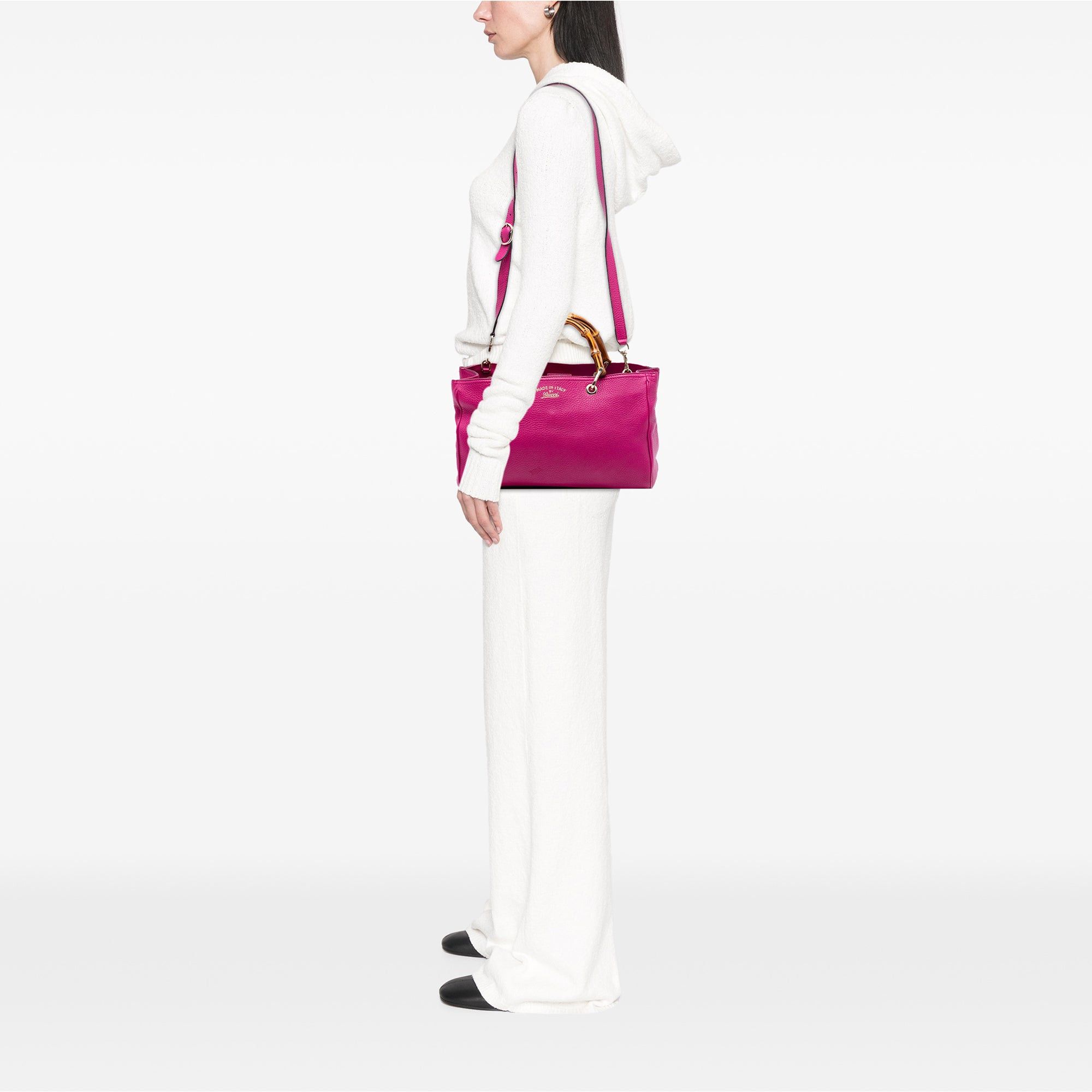 Gucci Medium Calfskin Bamboo Shopper Satchel Size ONE SIZE - 7 Thumbnail