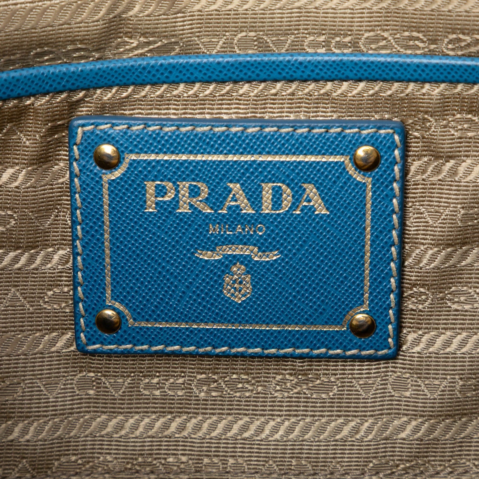 Prada Saffiano Trimmed Canvas Canapa Logo Double Zip Satchel Size ONE SIZE - 5 Thumbnail