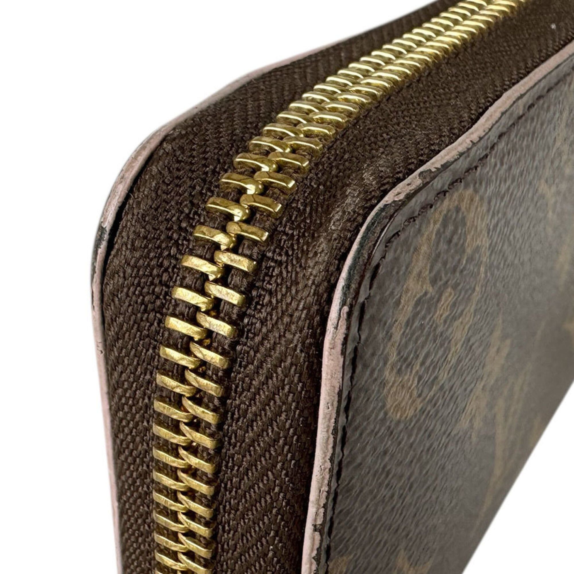 Louis Vuitton Louis Vuitton Round Zip Long Wallet Monogram Portefeuille Clemence Canvas Brown Women's M64201 Free Shipping z9092 Size ONE SIZE - 4 Thumbnail