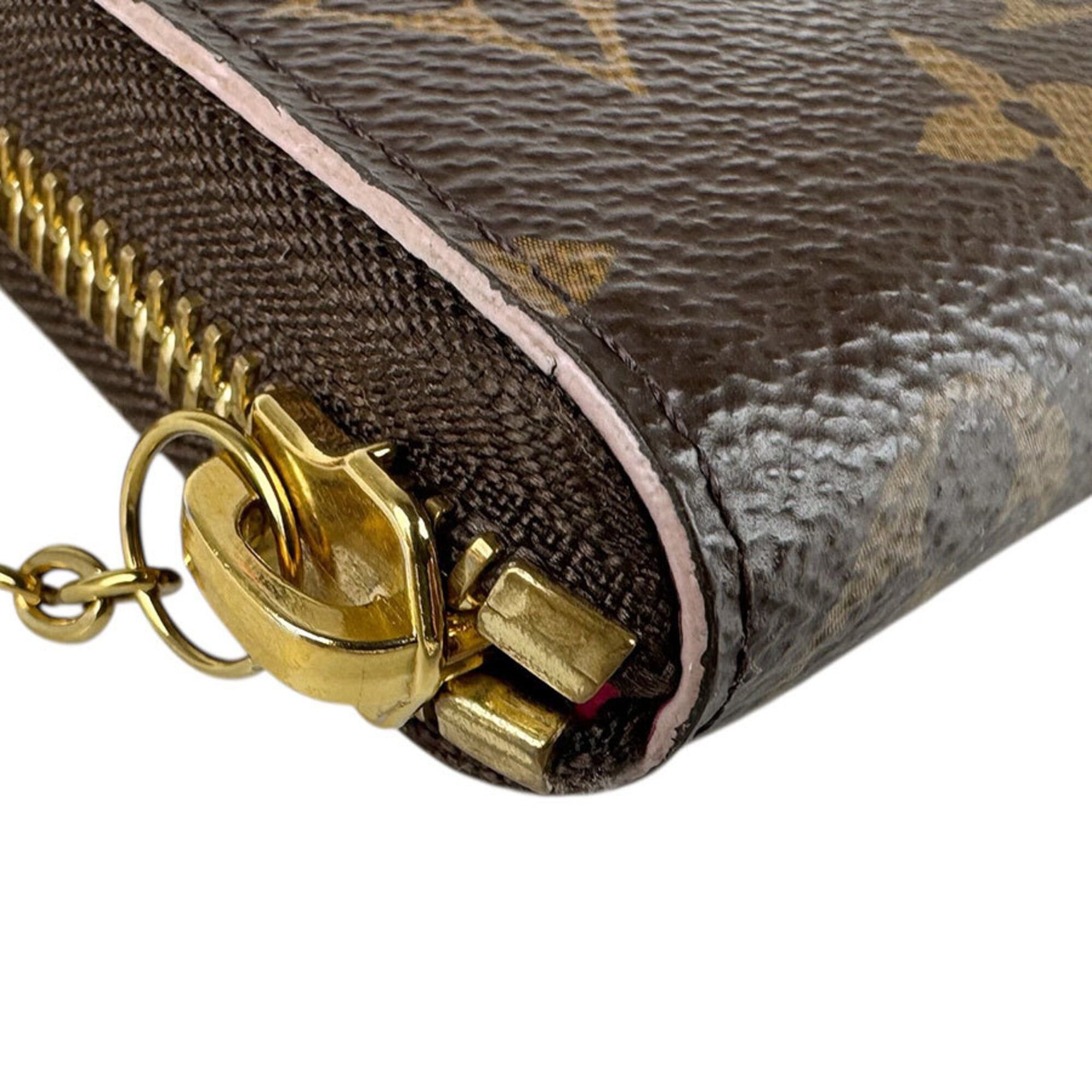 Louis Vuitton Louis Vuitton Round Zip Long Wallet Monogram Portefeuille Clemence Canvas Brown Women's M64201 Free Shipping z9092 Size ONE SIZE - 6 Thumbnail