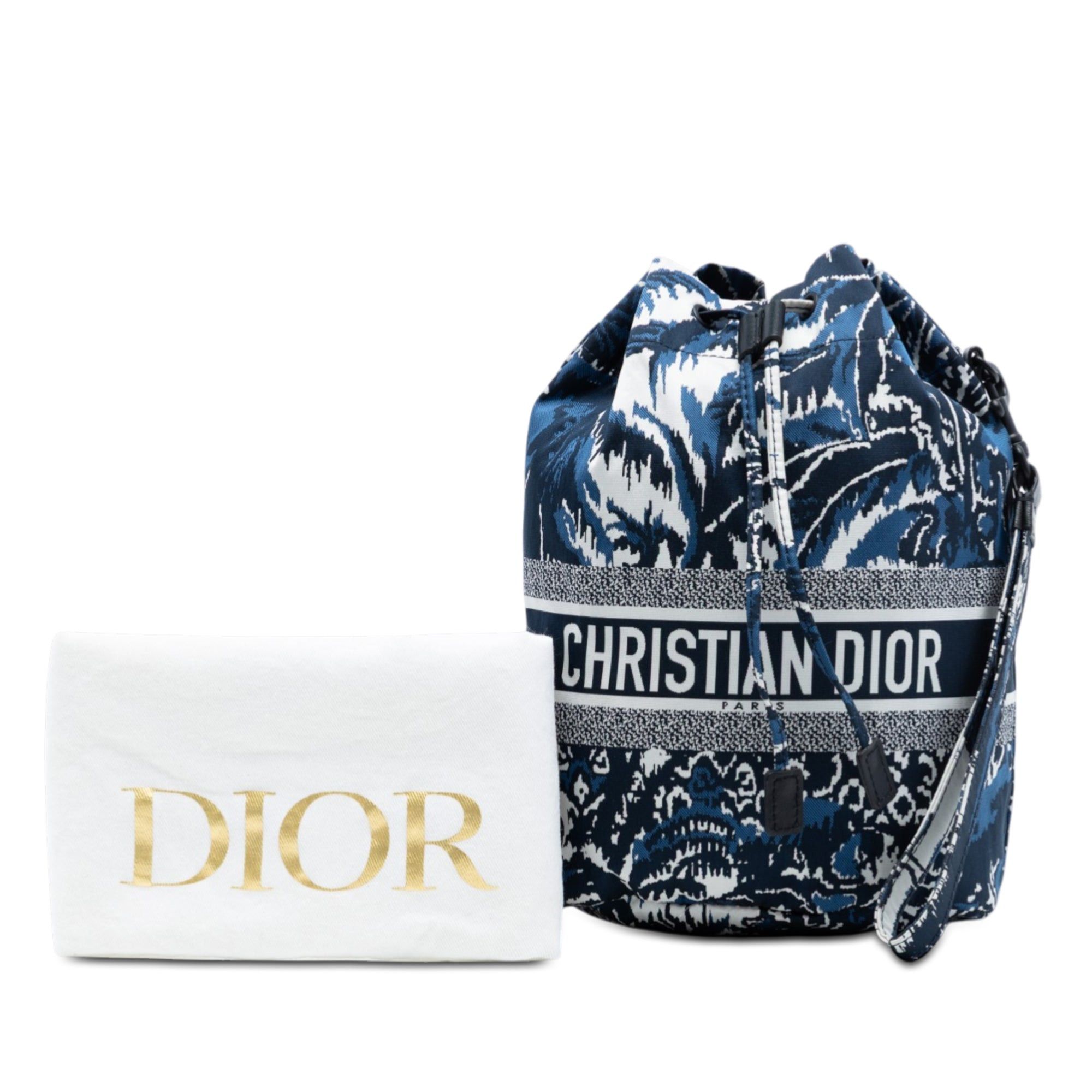 Dior Technical Fabric Embroidered Palm Tree Toile de Jouy DiorTravel Drawstring Pouch Size ONE SIZE - 8 Thumbnail