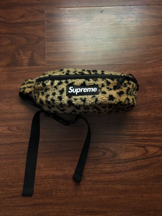 Supreme Supreme Leopard Fleece Waist Bag Yellow | Grailed