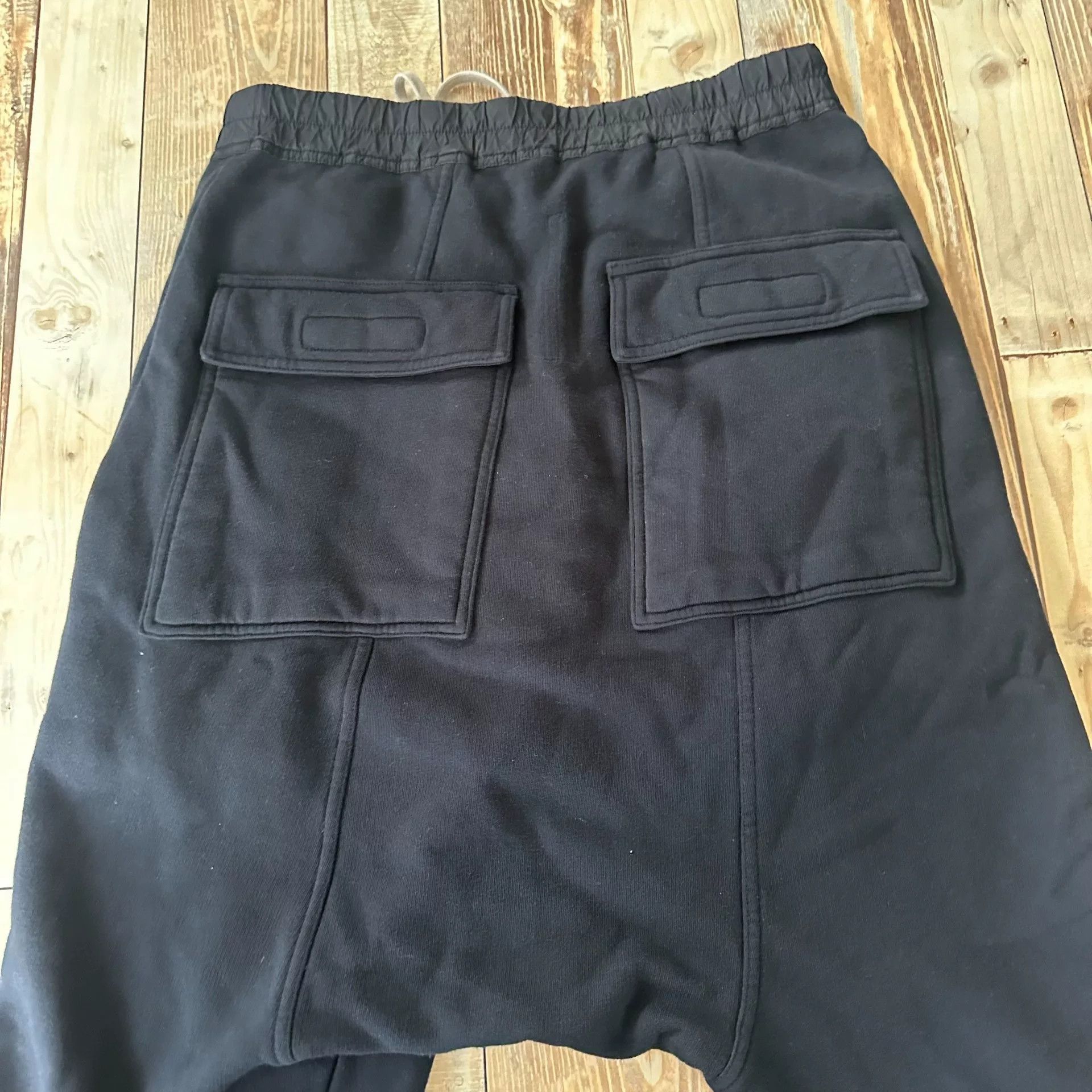 Rick Owens Rick Owens Black Drop-Crotch Sweatpants Size US 27 - 6 Thumbnail
