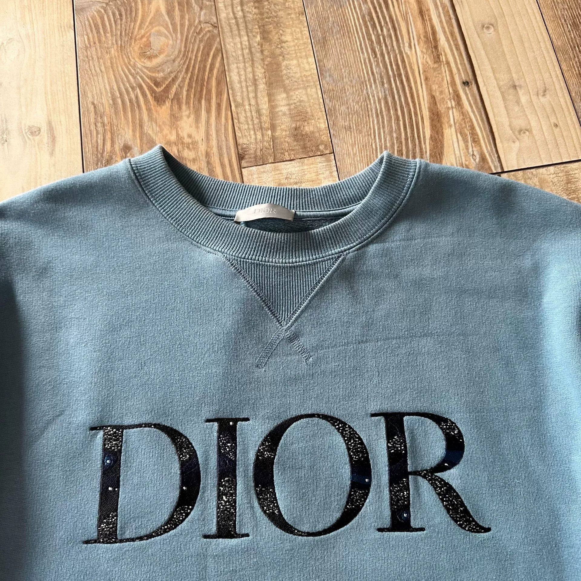 Dior Dior Fog Blue Crewneck Embroidered Sweatshirt Size US XXL / EU 58 / 5 - 3 Thumbnail