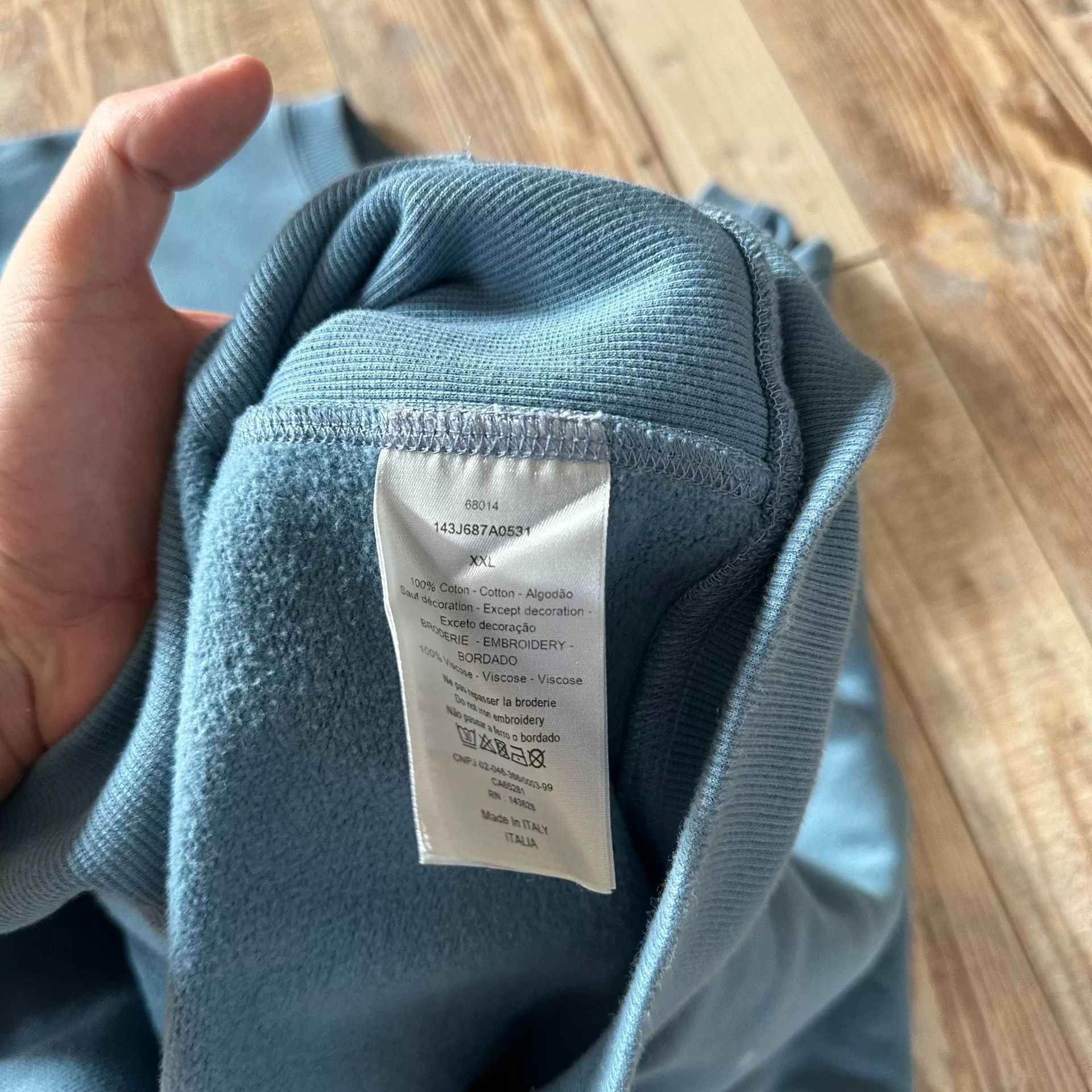 Dior Dior Fog Blue Crewneck Embroidered Sweatshirt Size US XXL / EU 58 / 5 - 6 Thumbnail