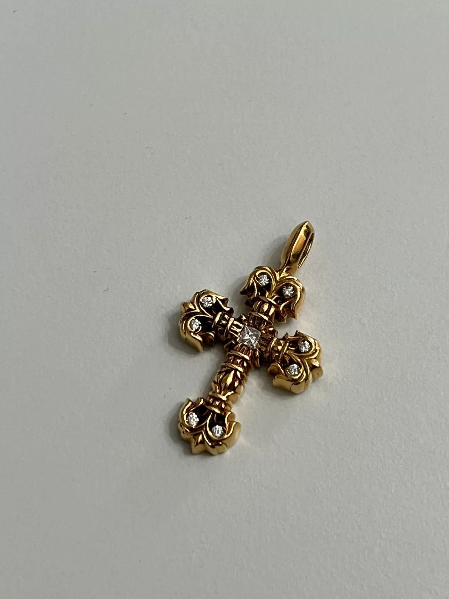 Chrome Hearts Chrome Hearts 9-Diamond Flame Cross Pendant Size ONE SIZE - 2 Thumbnail