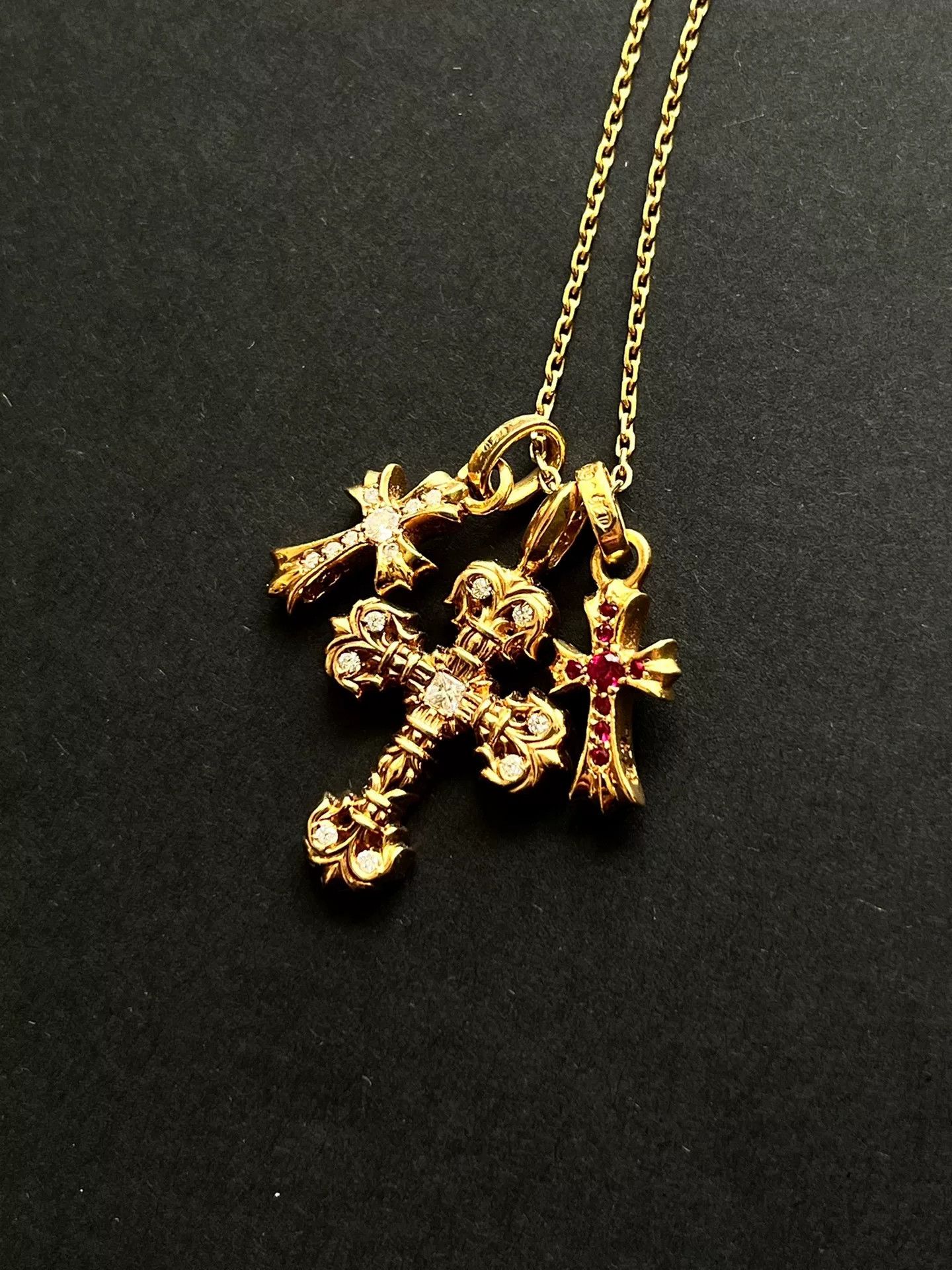 Chrome Hearts Chrome Hearts 9-Diamond Flame Cross Pendant Size ONE SIZE - 6 Thumbnail