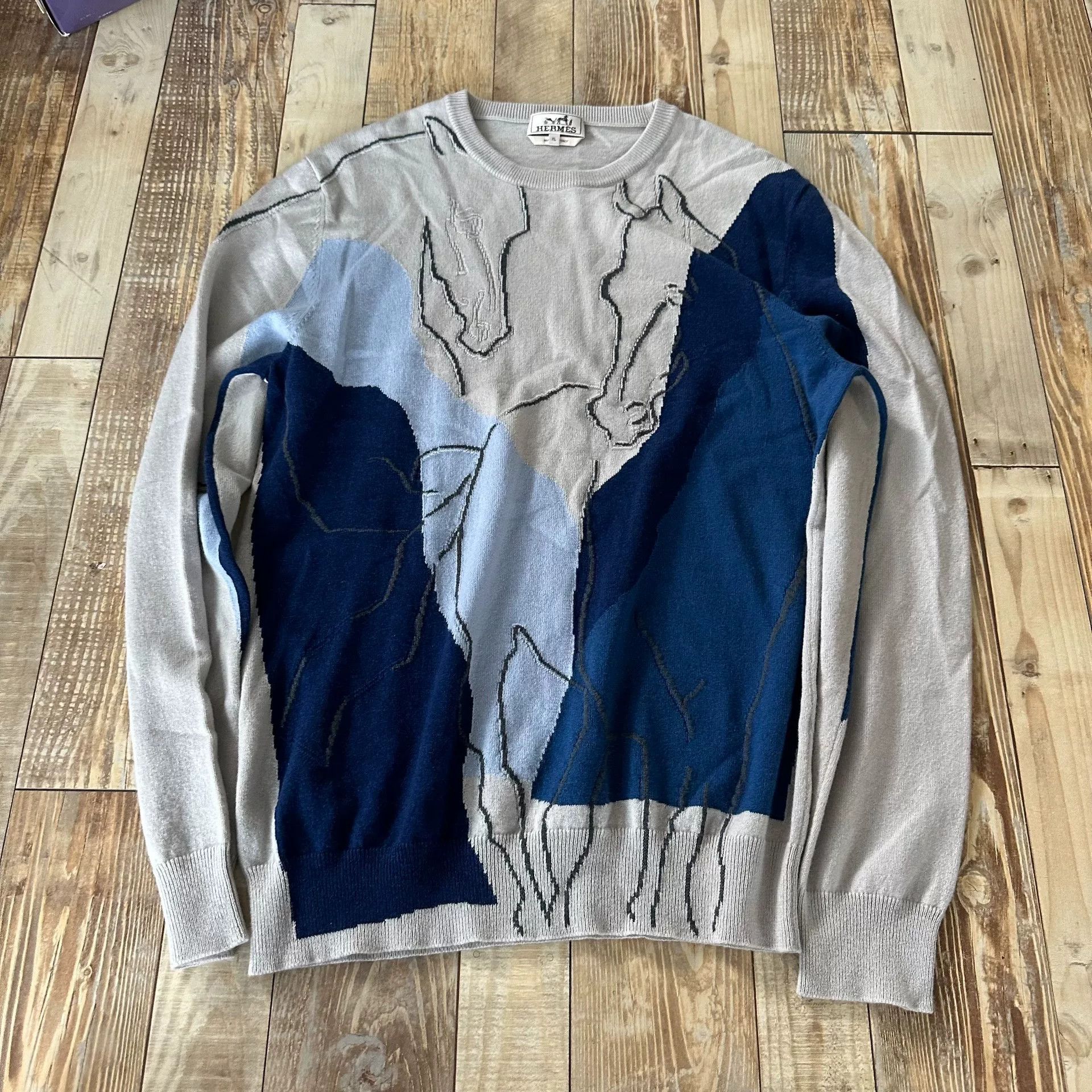 Hermes Hermes Horse Jacquard Knit Sweater Size US XL / EU 56 / 4 - 3 Thumbnail