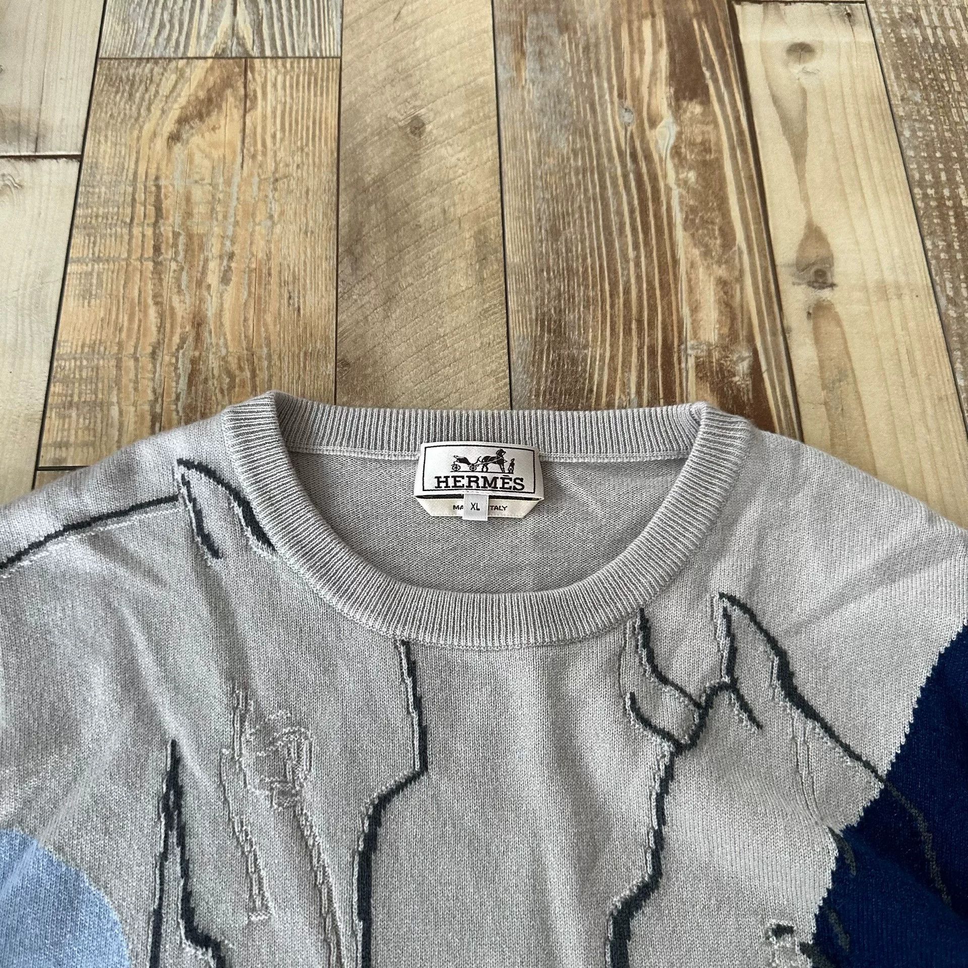 Hermes Hermes Horse Jacquard Knit Sweater Size US XL / EU 56 / 4 - 4 Thumbnail