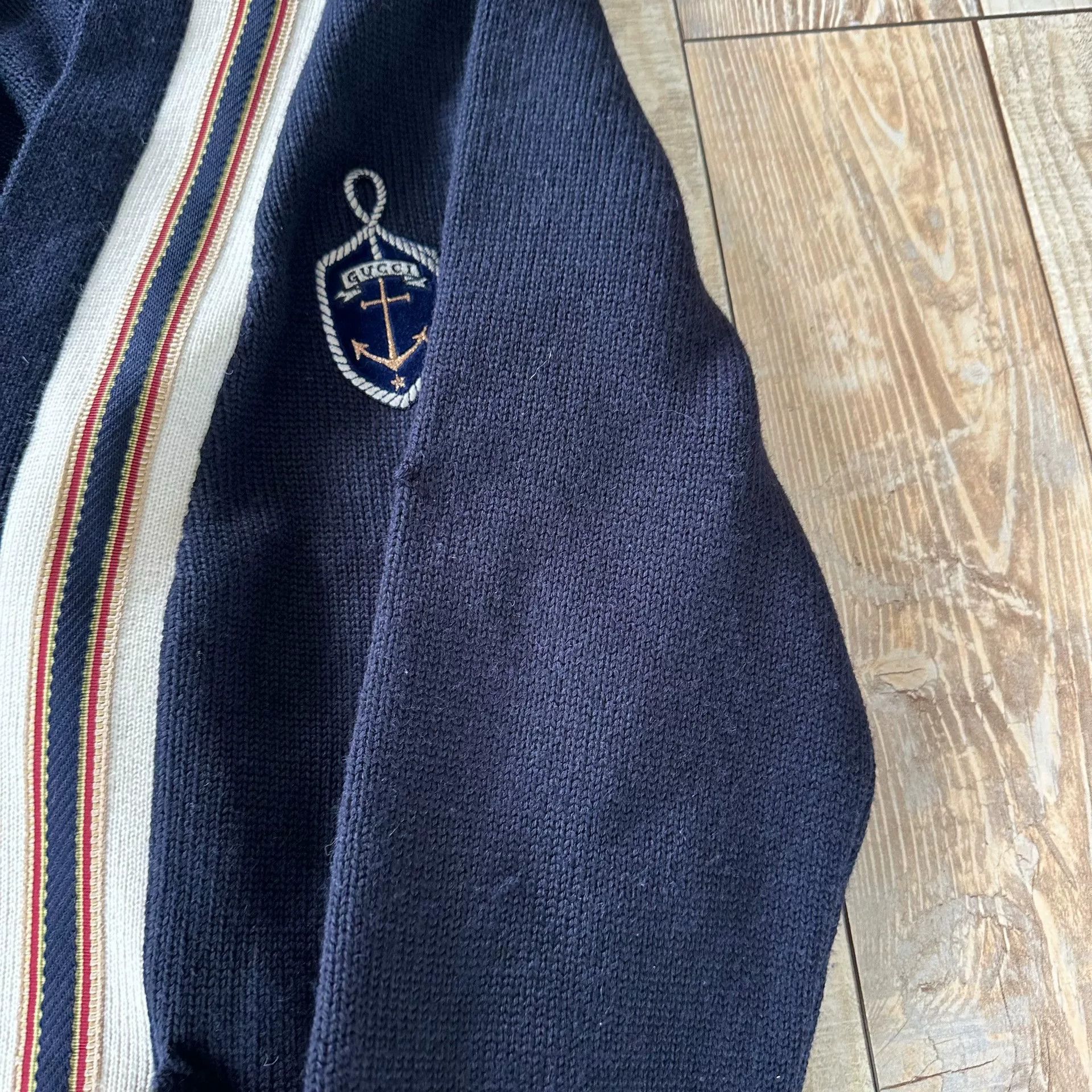 Gucci Gucci Anchor Badge Embroidered Cardigan Size US M / EU 48-50 / 2 - 5 Thumbnail