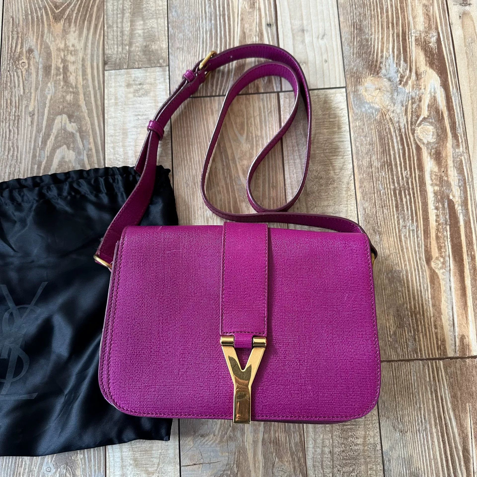 Yves Saint Laurent YSL Y-buckle Leather Pink Crossbody Bag Size ONE SIZE - 6 Thumbnail