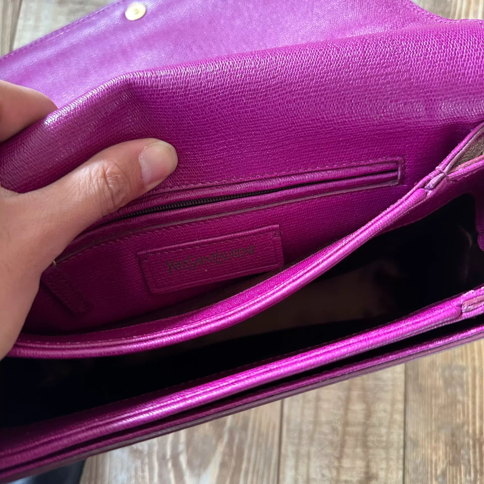 Yves Saint Laurent YSL Y-buckle Leather Pink Crossbody Bag Size ONE SIZE - 4 Thumbnail