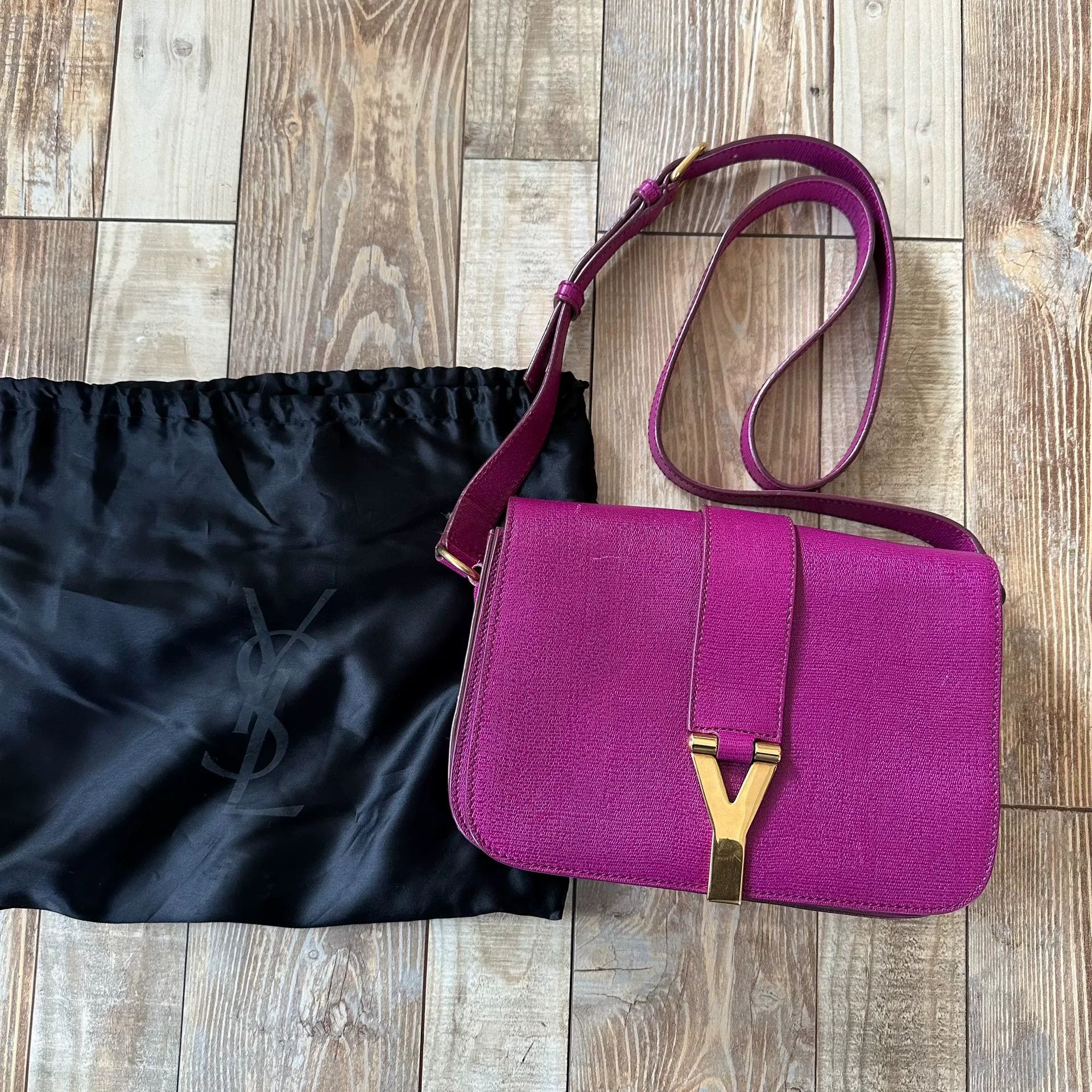Yves Saint Laurent YSL Y-buckle Leather Pink Crossbody Bag Size ONE SIZE - 5 Thumbnail