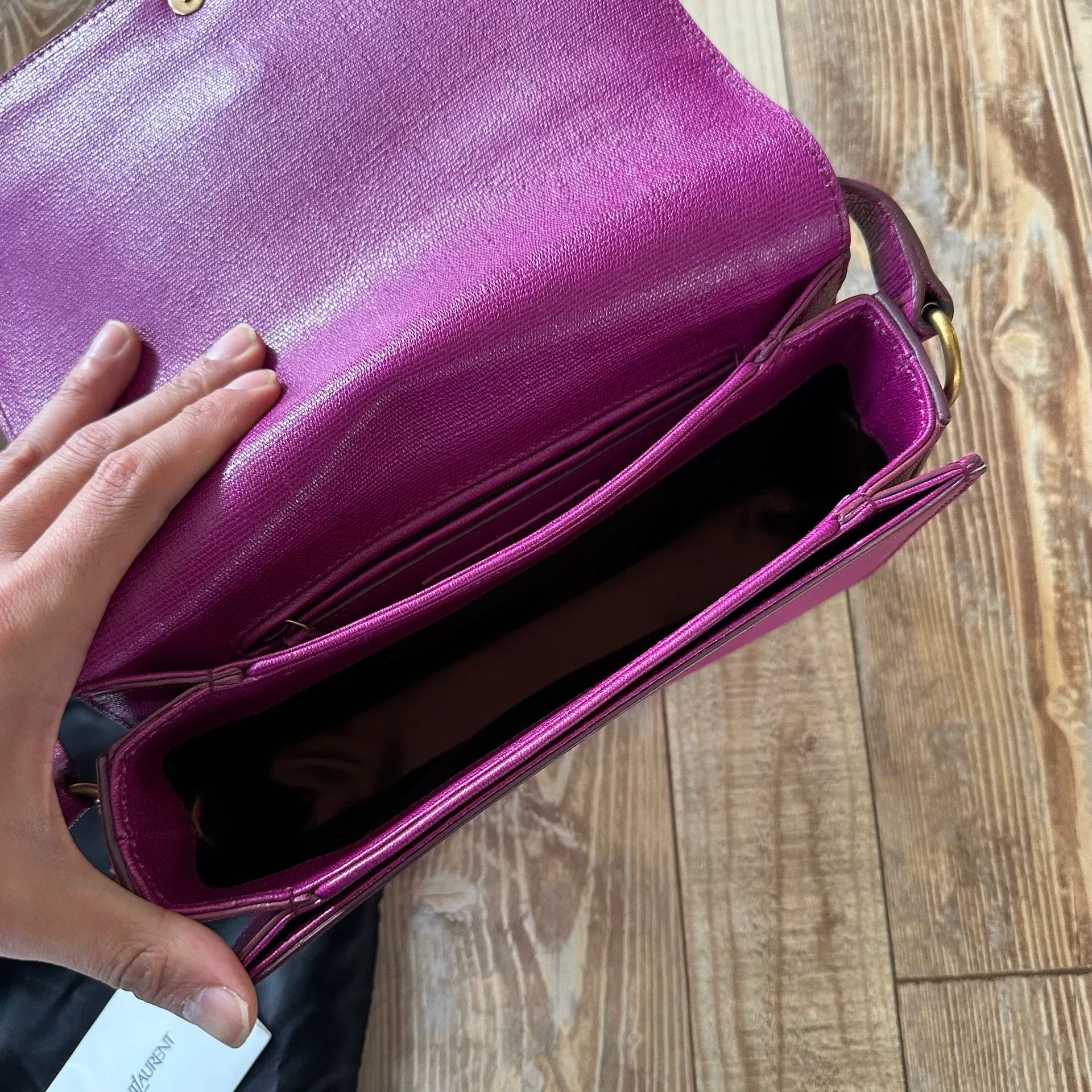 Yves Saint Laurent YSL Y-buckle Leather Pink Crossbody Bag Size ONE SIZE - 3 Thumbnail