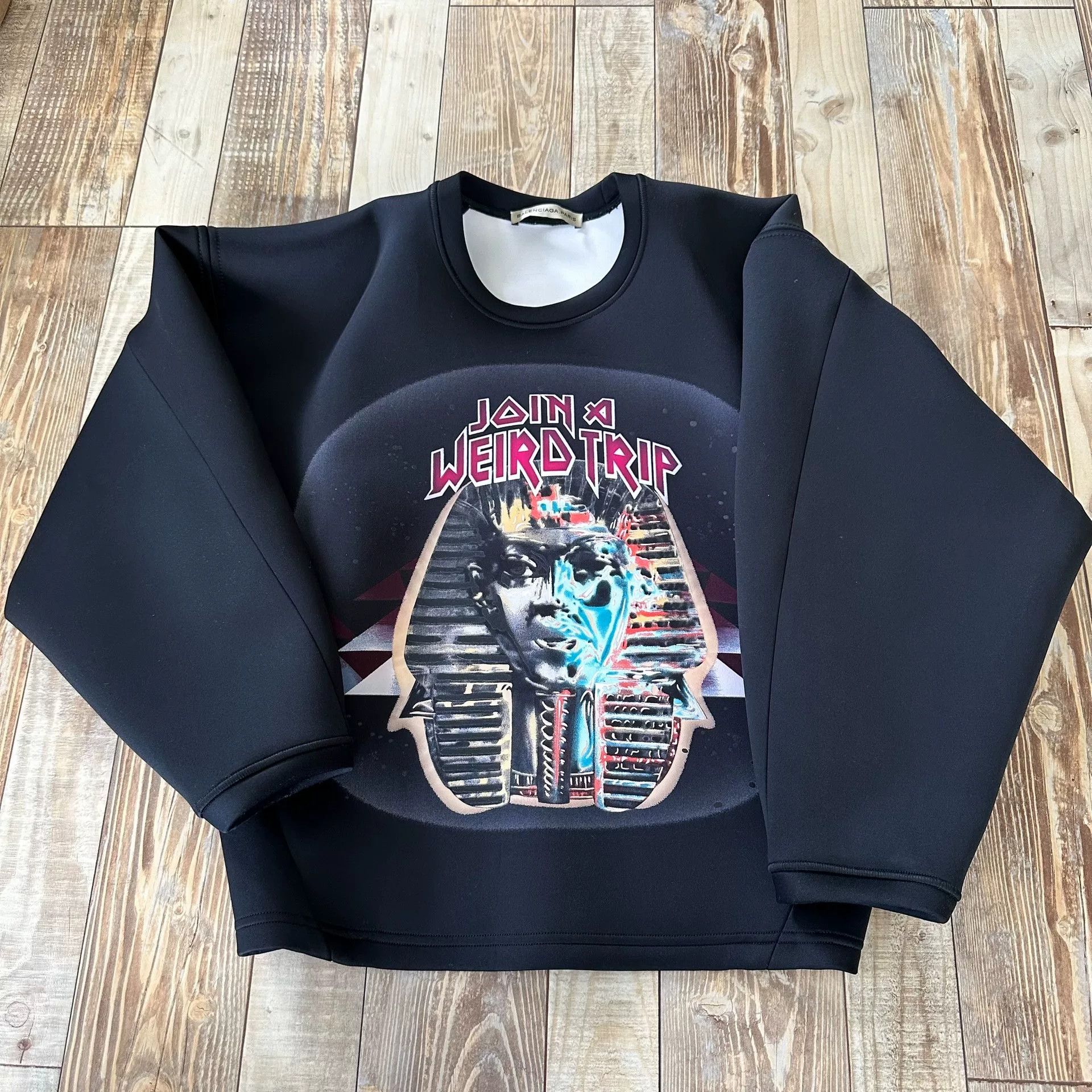 Balenciaga Balenciaga Space Cotton Pharaoh Print Sweatshirt Size US XXS / EU 40 - 3 Thumbnail