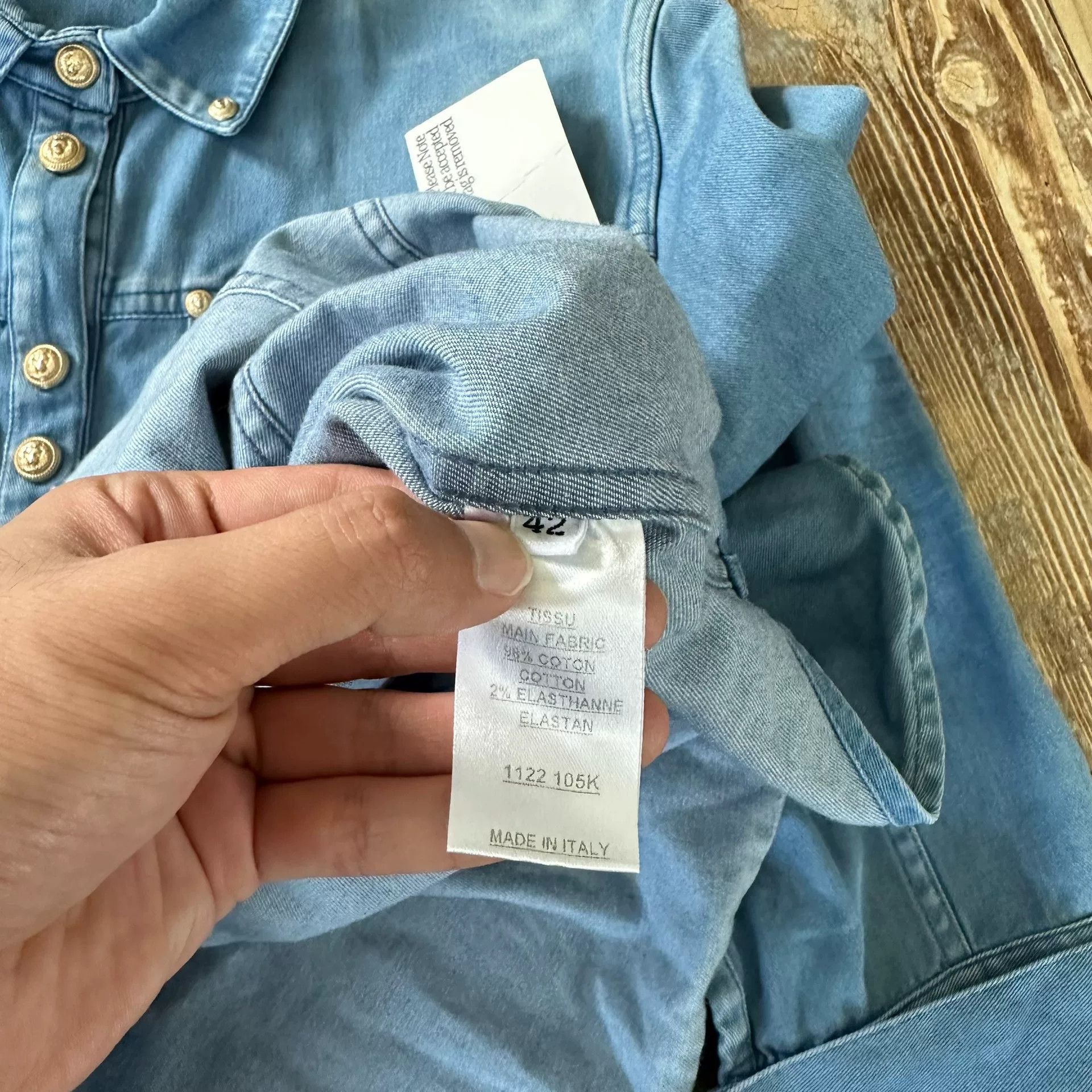 Balmain Balmain Lion Head Button Denim Shirt Size US XS / EU 42 / 0 - 7 Thumbnail