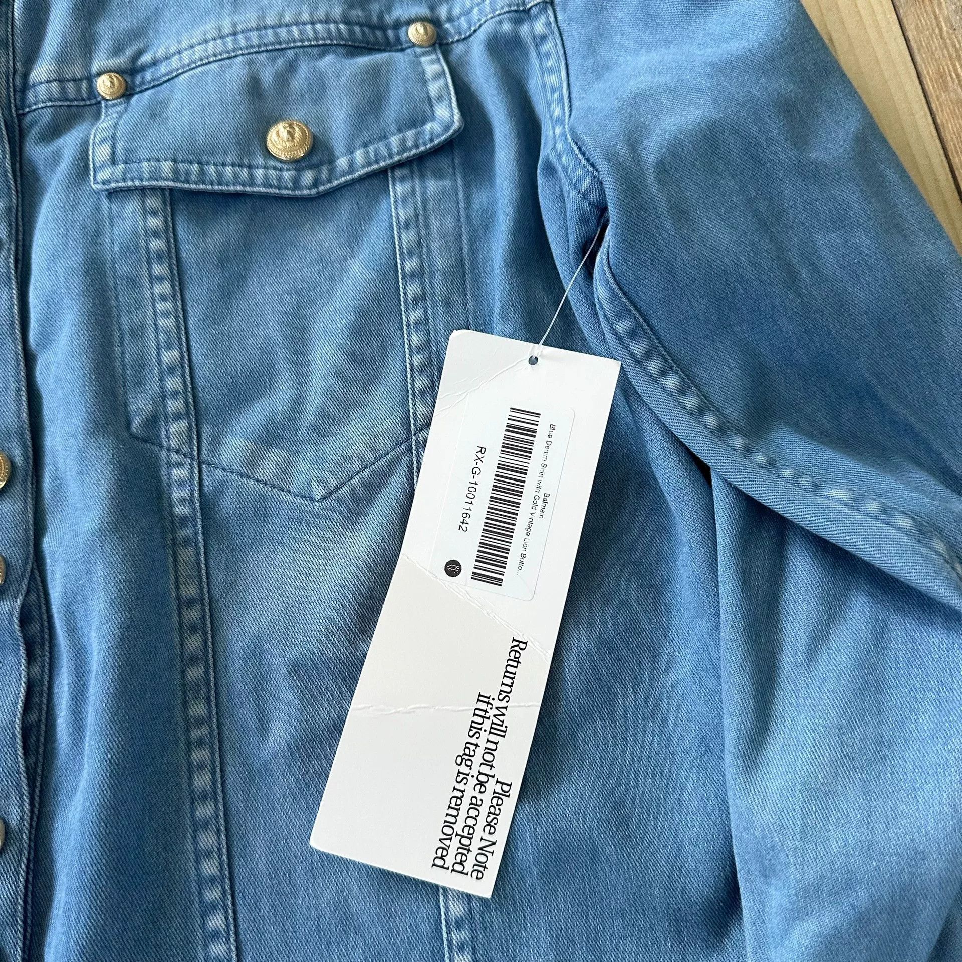 Balmain Balmain Lion Head Button Denim Shirt Size US XS / EU 42 / 0 - 3 Thumbnail