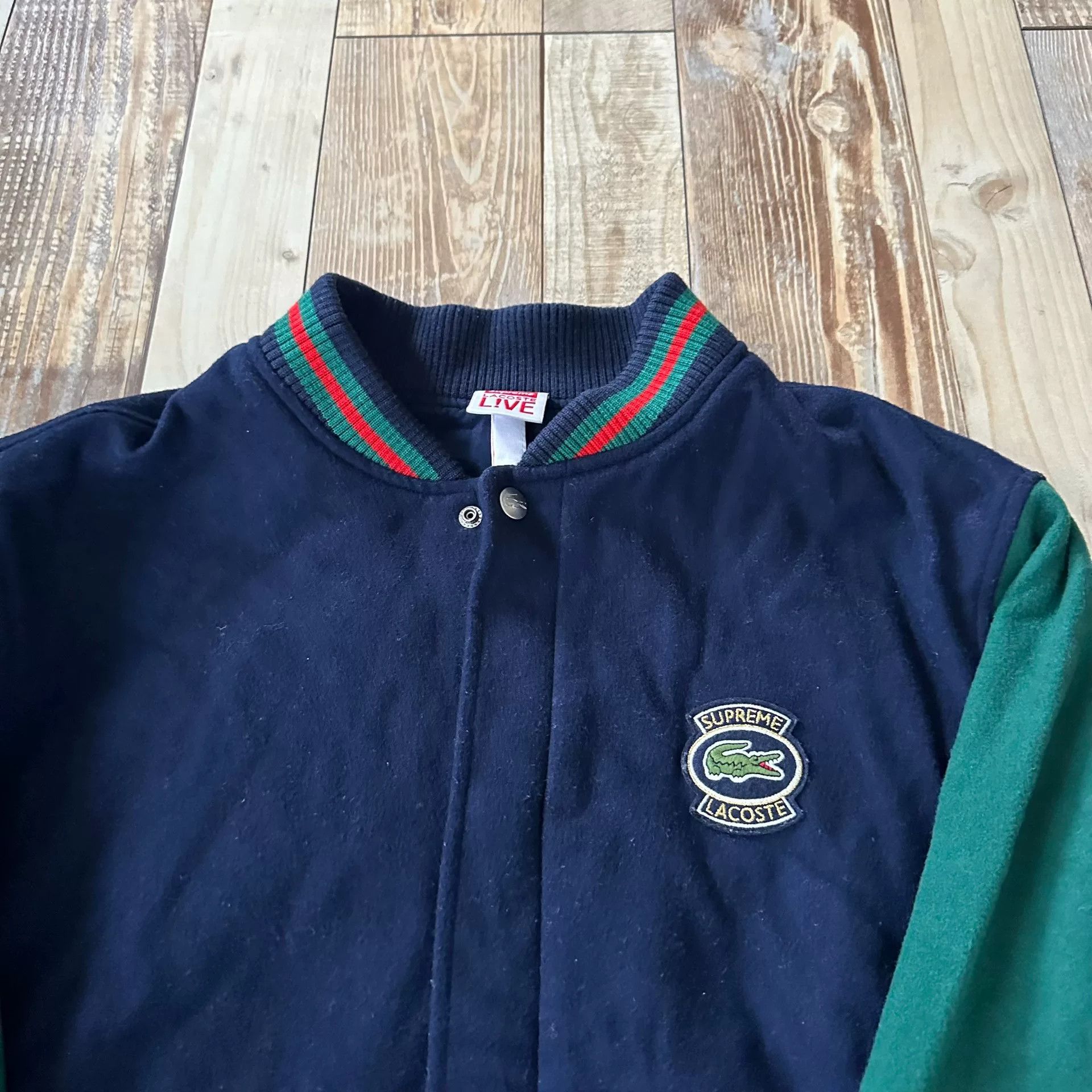 Supreme Supreme x Lacoste Embroidered Baseball Jacket Size US L / EU 52-54 / 3 - 5 Thumbnail