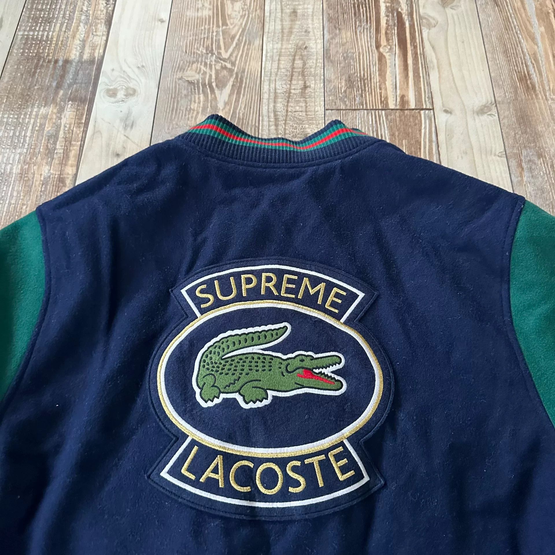 Supreme Supreme x Lacoste Embroidered Baseball Jacket Size US L / EU 52-54 / 3 - 6 Thumbnail