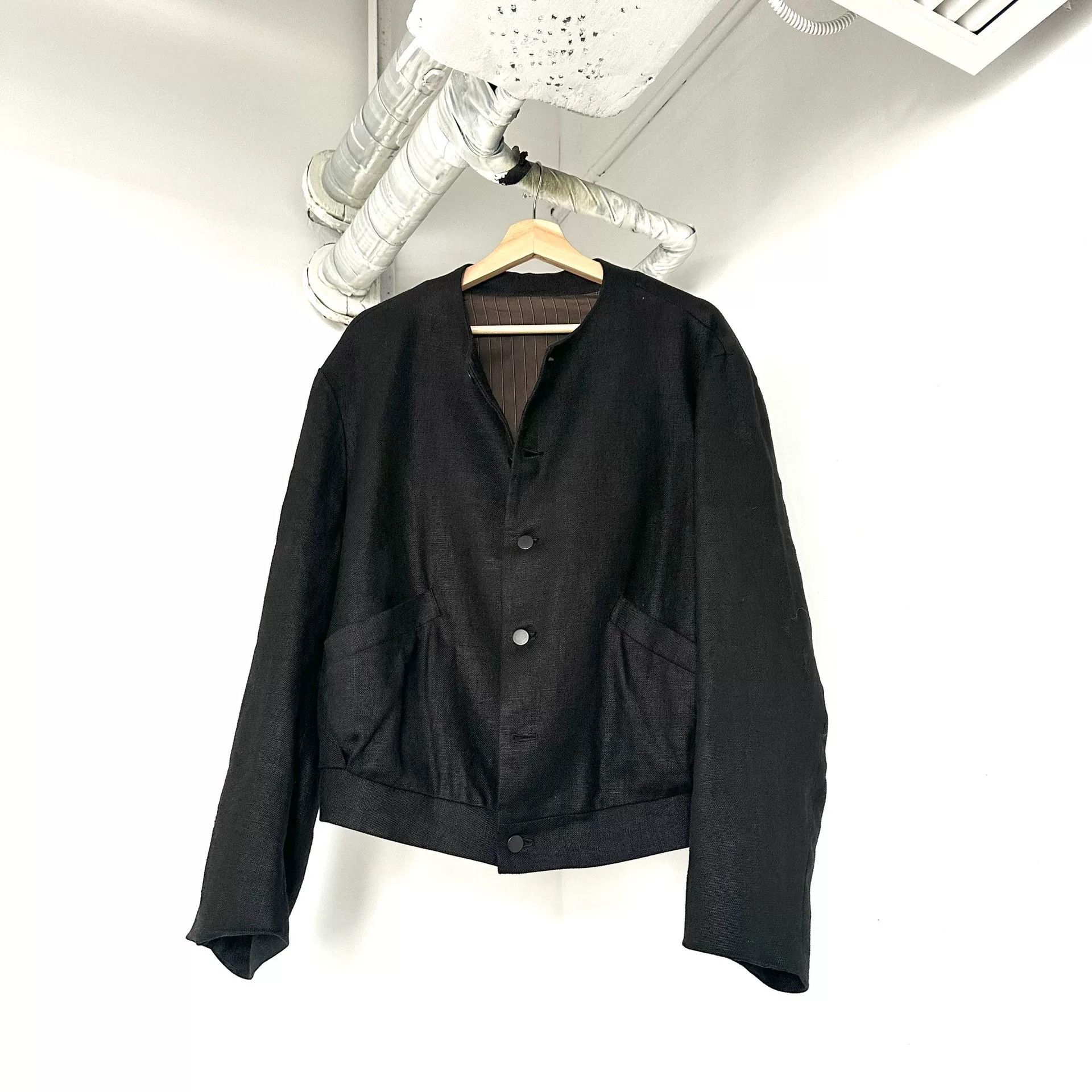 Christopher Nemeth Nemeth Cotton-Linen Collarless Coat Size US M / EU 48-50 / 2 - 2 Thumbnail