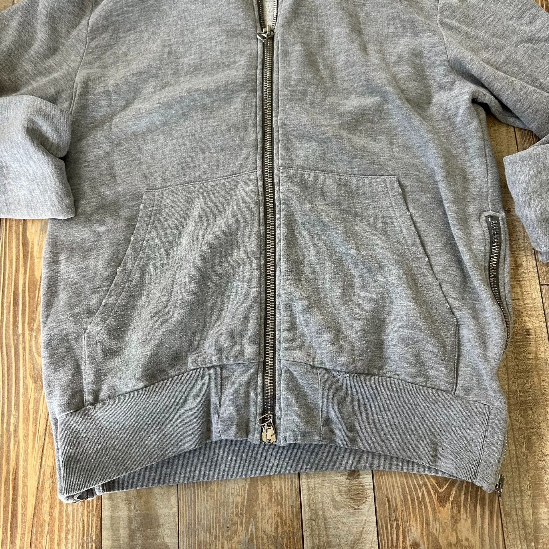 Balmain Balmain Distressed Zip Hooded Jacket Size US XXS / EU 40 - 6 Thumbnail