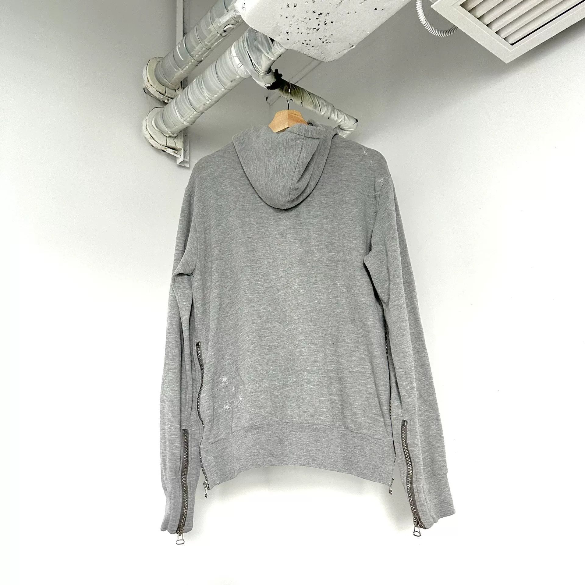 Balmain Balmain Distressed Zip Hooded Jacket Size US XXS / EU 40 - 2 Thumbnail