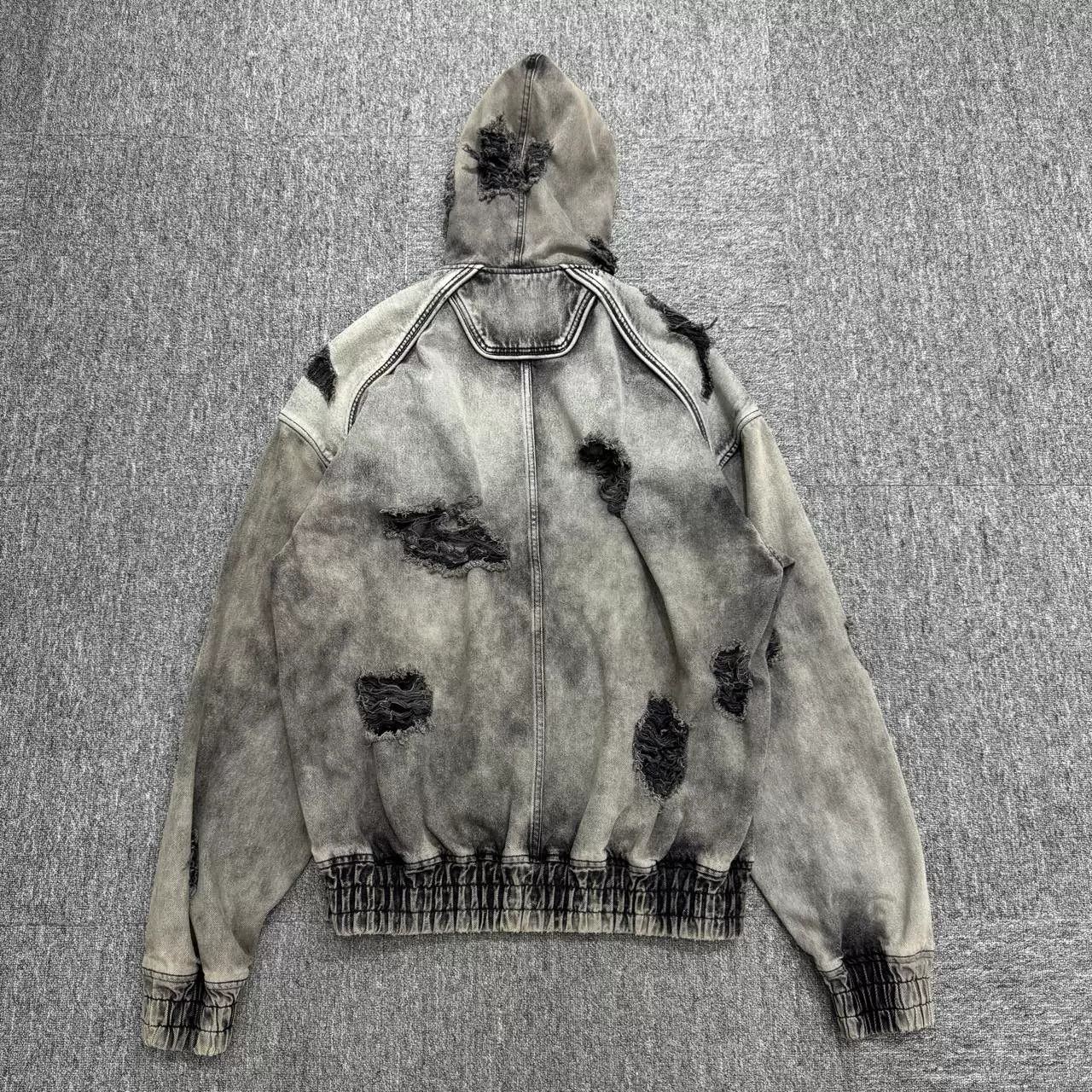 Juun.J JUUN.J Torn Effect Hooded Zip Jacket Size US M / EU 48-50 / 2 - 5 Thumbnail