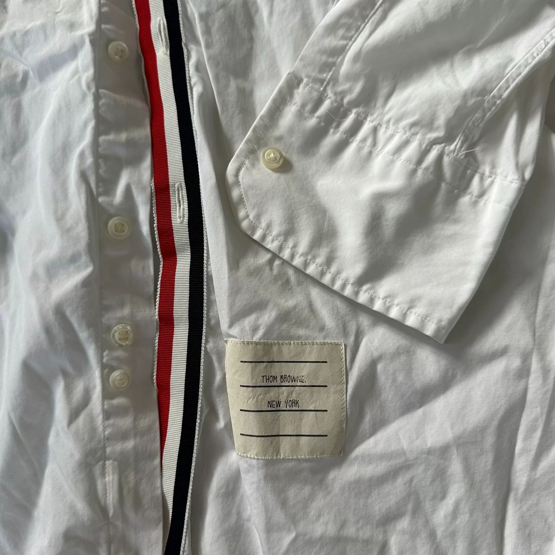 Thom Browne Thom Browne Three Stripes White Shirt Size US L / EU 52-54 / 3 - 4 Thumbnail