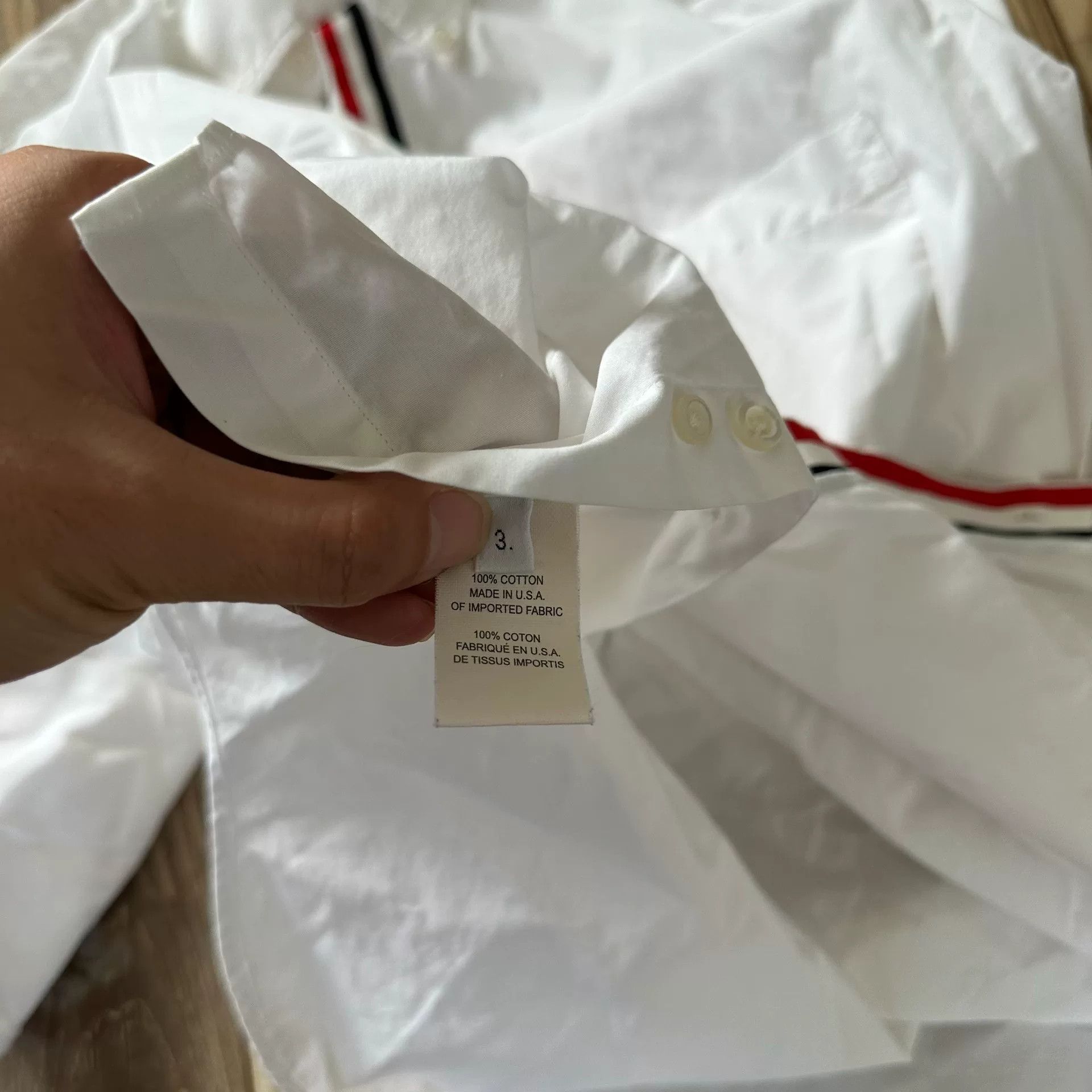 Thom Browne Thom Browne Three Stripes White Shirt Size US L / EU 52-54 / 3 - 6 Thumbnail