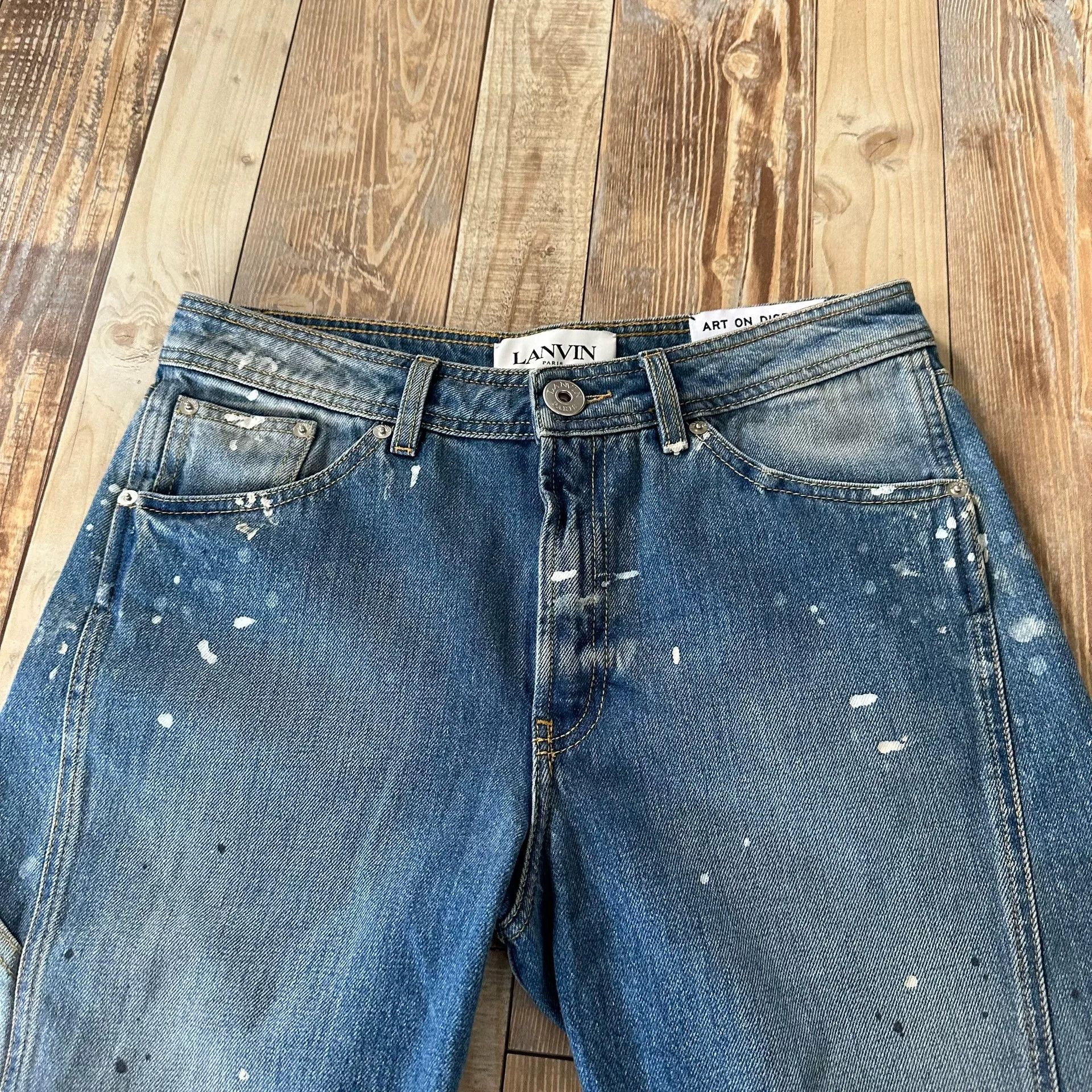 Gallery Dept. LANVIN x Gallery Dept Blue Spliced Splatter Jeans Size US 38 / EU 54 - 3 Thumbnail